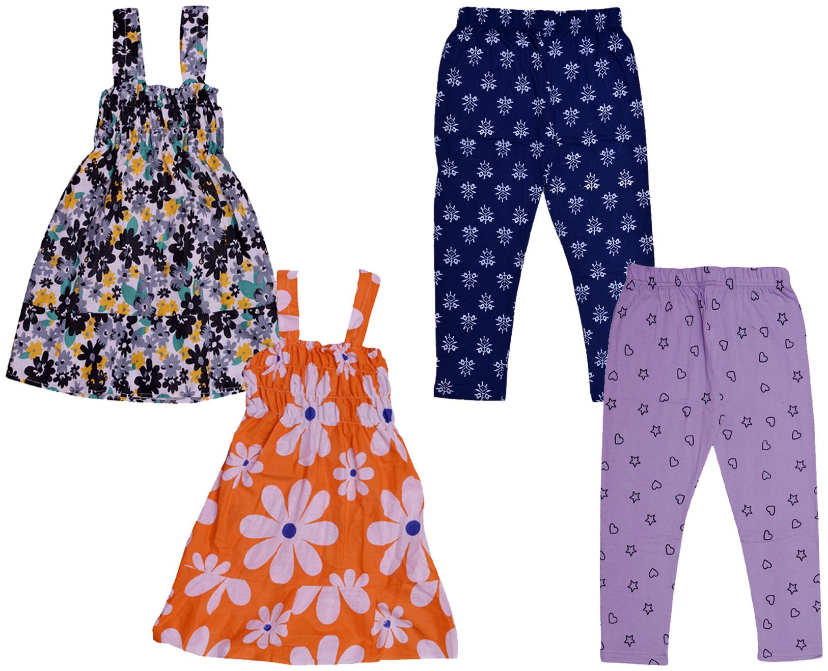 

Indiweaves Girl Cotton Top Bottom Set - Multi