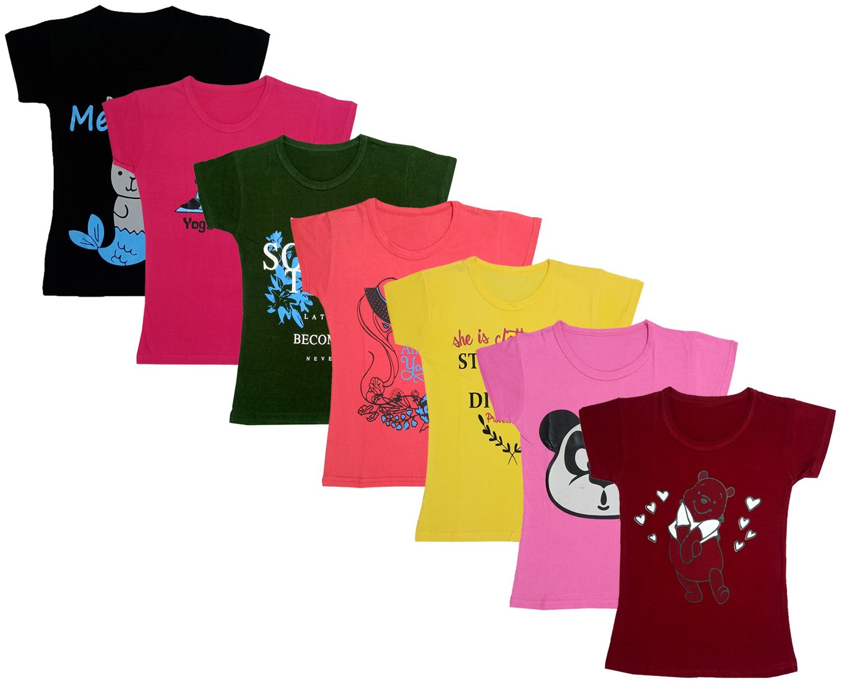 

Indiweaves Girl Cotton Printed T shirt - Multi