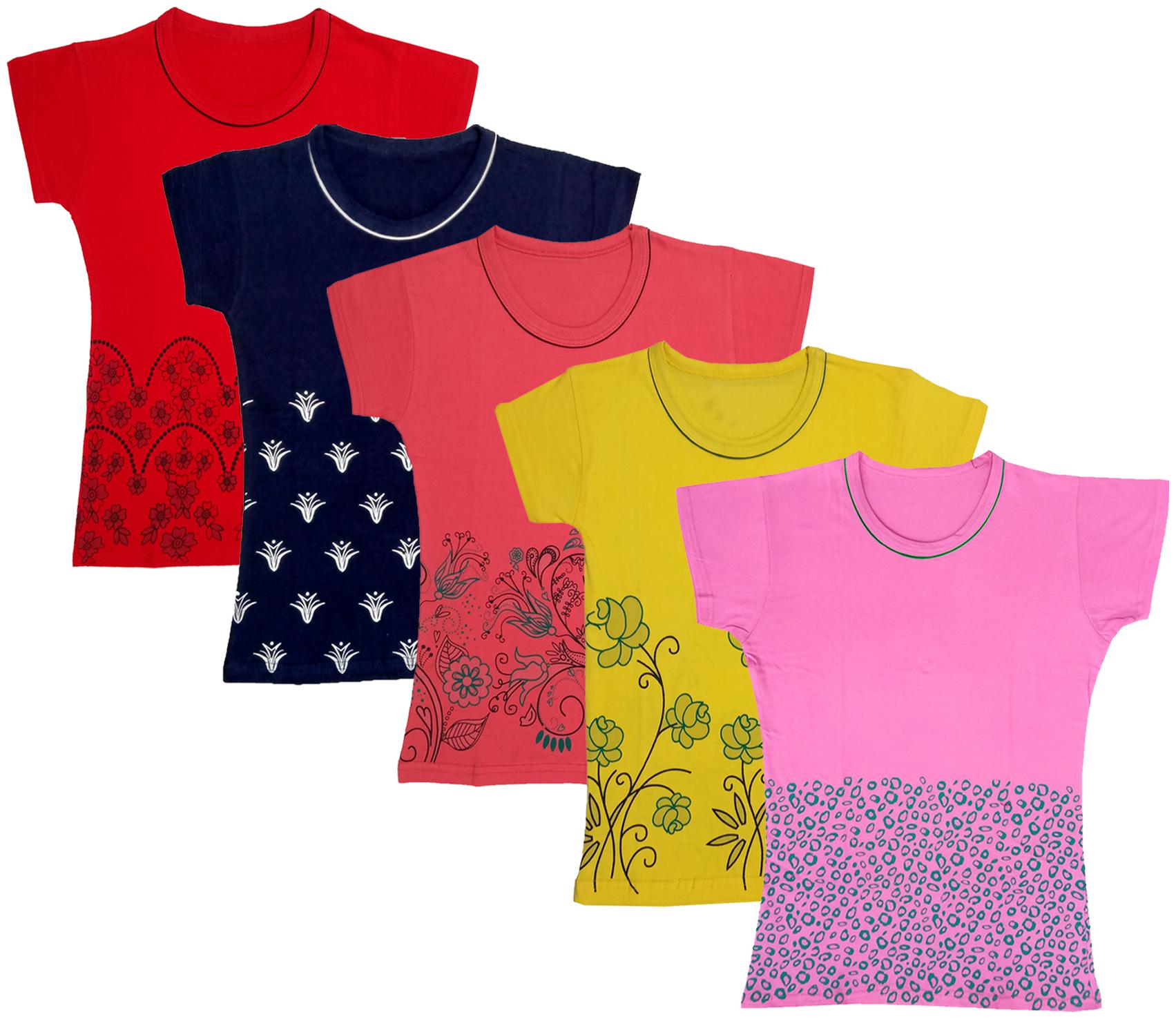 

Indiweaves Girl Cotton Printed T shirt - Multi