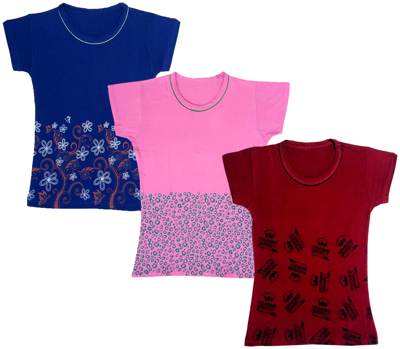 

Indiweaves Girl Cotton Printed T shirt - Multi