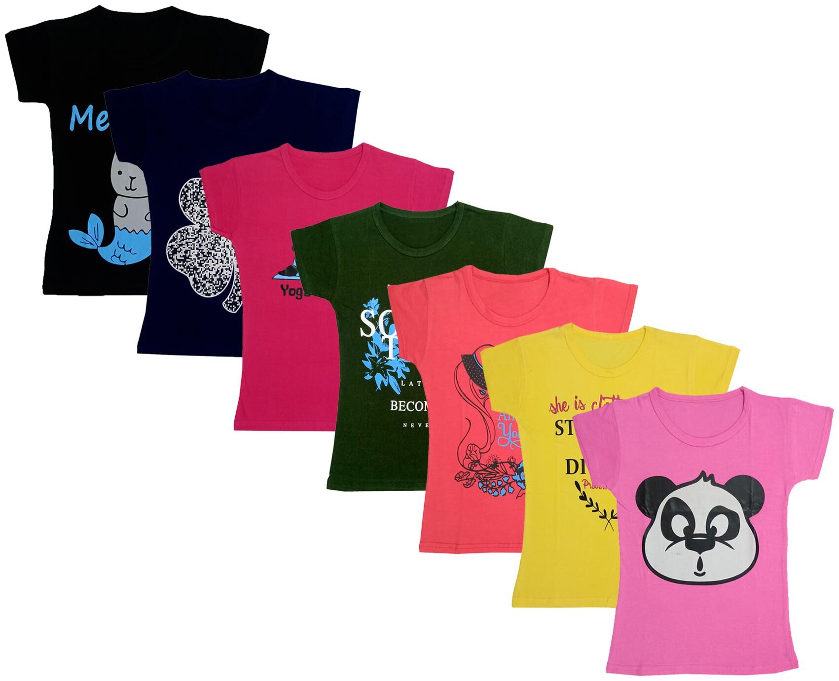 

Indiweaves Girl Cotton Printed T shirt - Multi