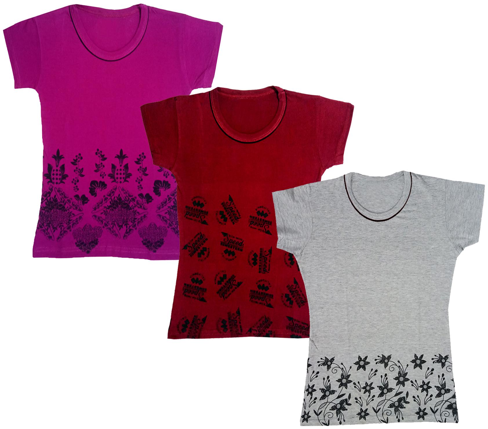 

Indiweaves Girl Cotton Printed T shirt - Multi