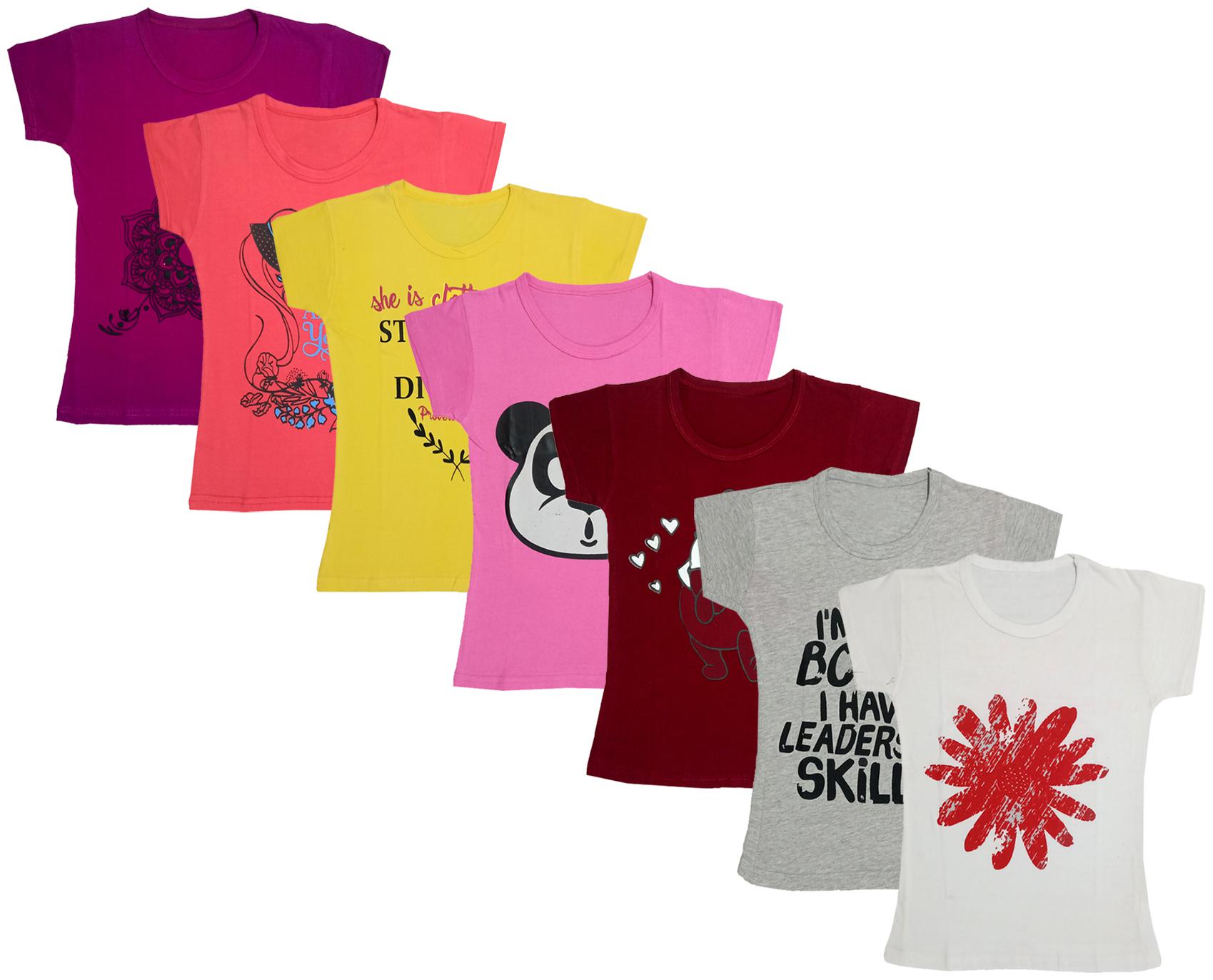

Indiweaves Girl Cotton Printed T shirt - Multi