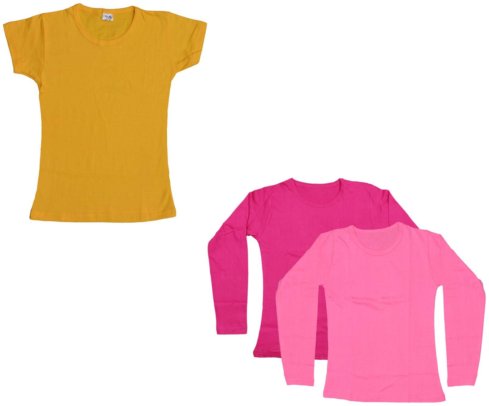 

Indiweaves Girl Cotton Solid T shirt - Multi