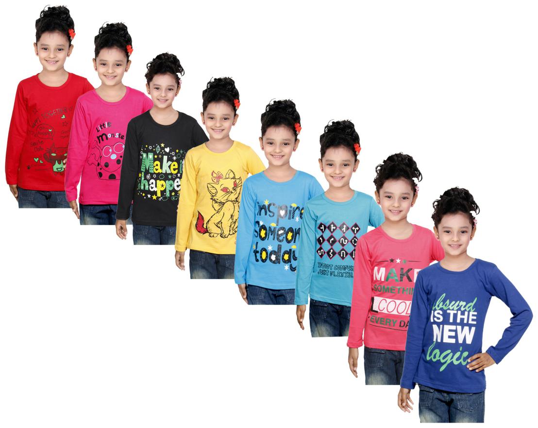 

Indiweaves Girl Cotton Solid Top - Multi