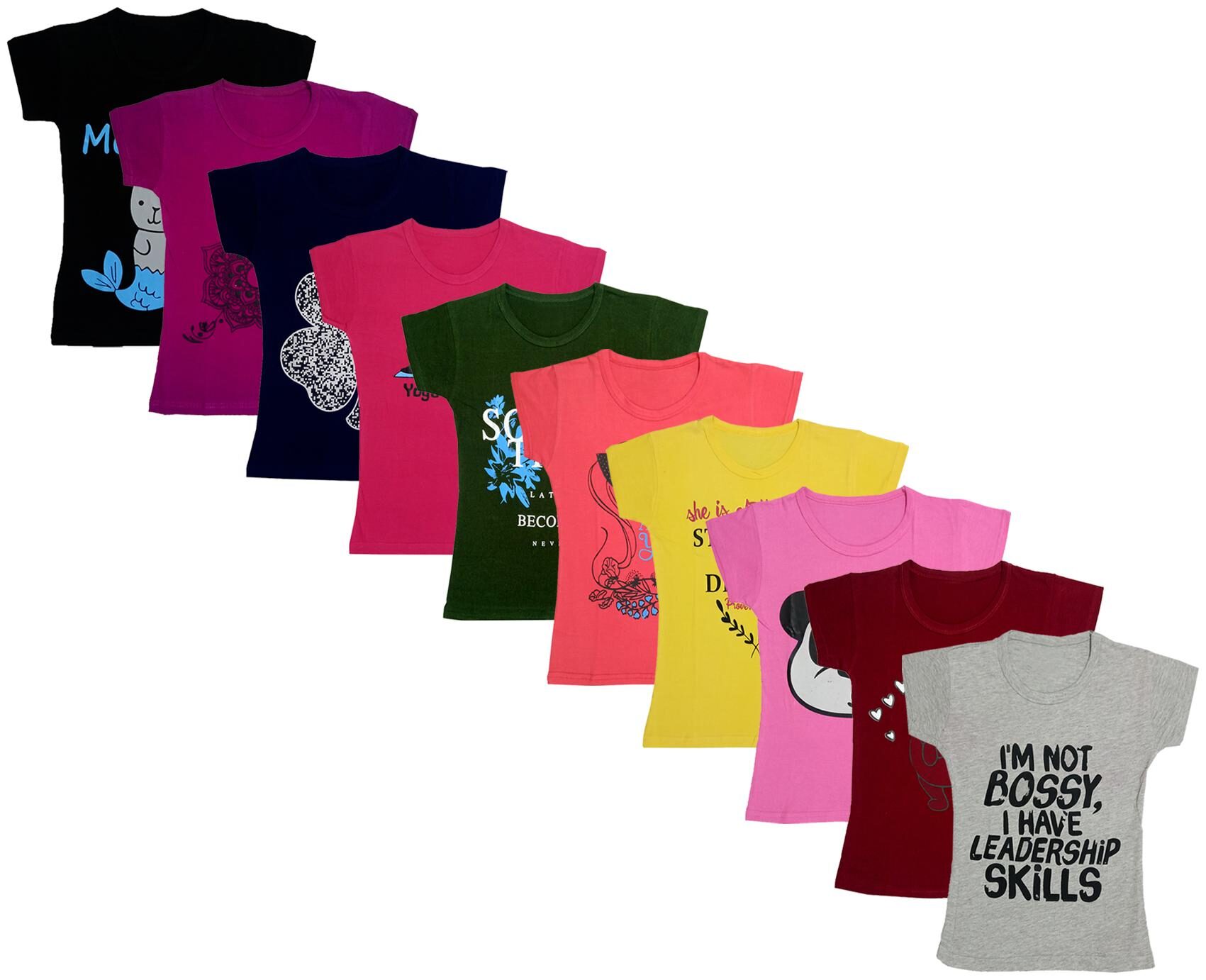 

Indiweaves Girl Cotton Printed T shirt - Multi
