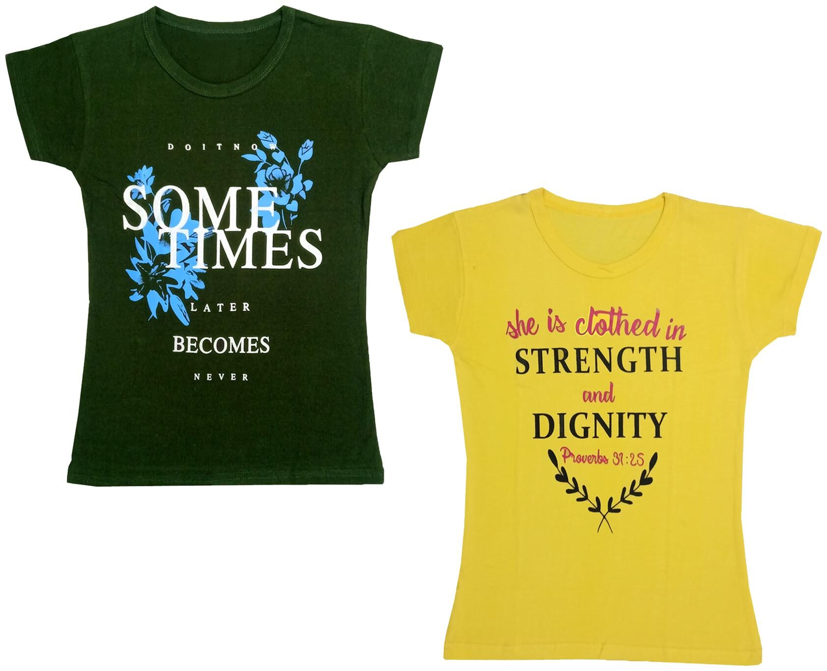 

Indiweaves Girl Cotton Printed T shirt - Multi