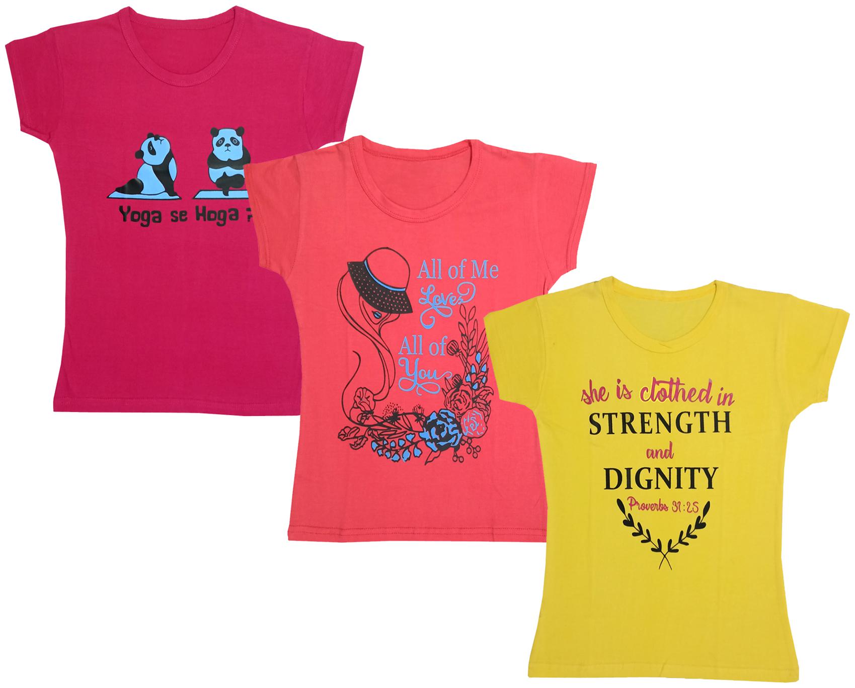 

Indiweaves Girl Cotton Printed T shirt - Multi