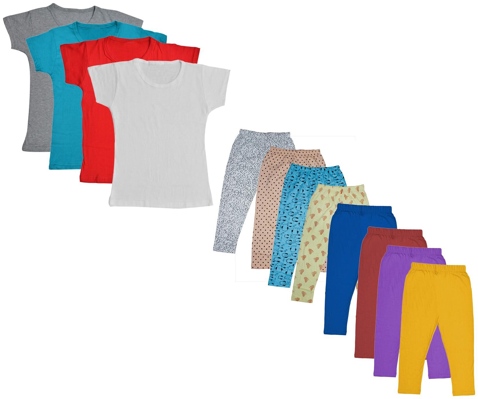 

Indiweaves Girl Cotton Top Bottom Set - Multi