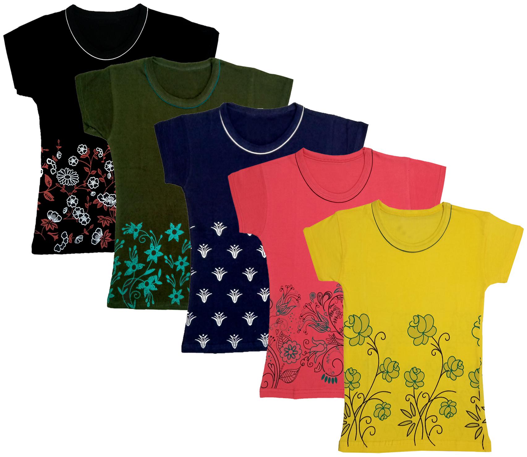 

Indiweaves Girl Cotton Printed T shirt - Multi