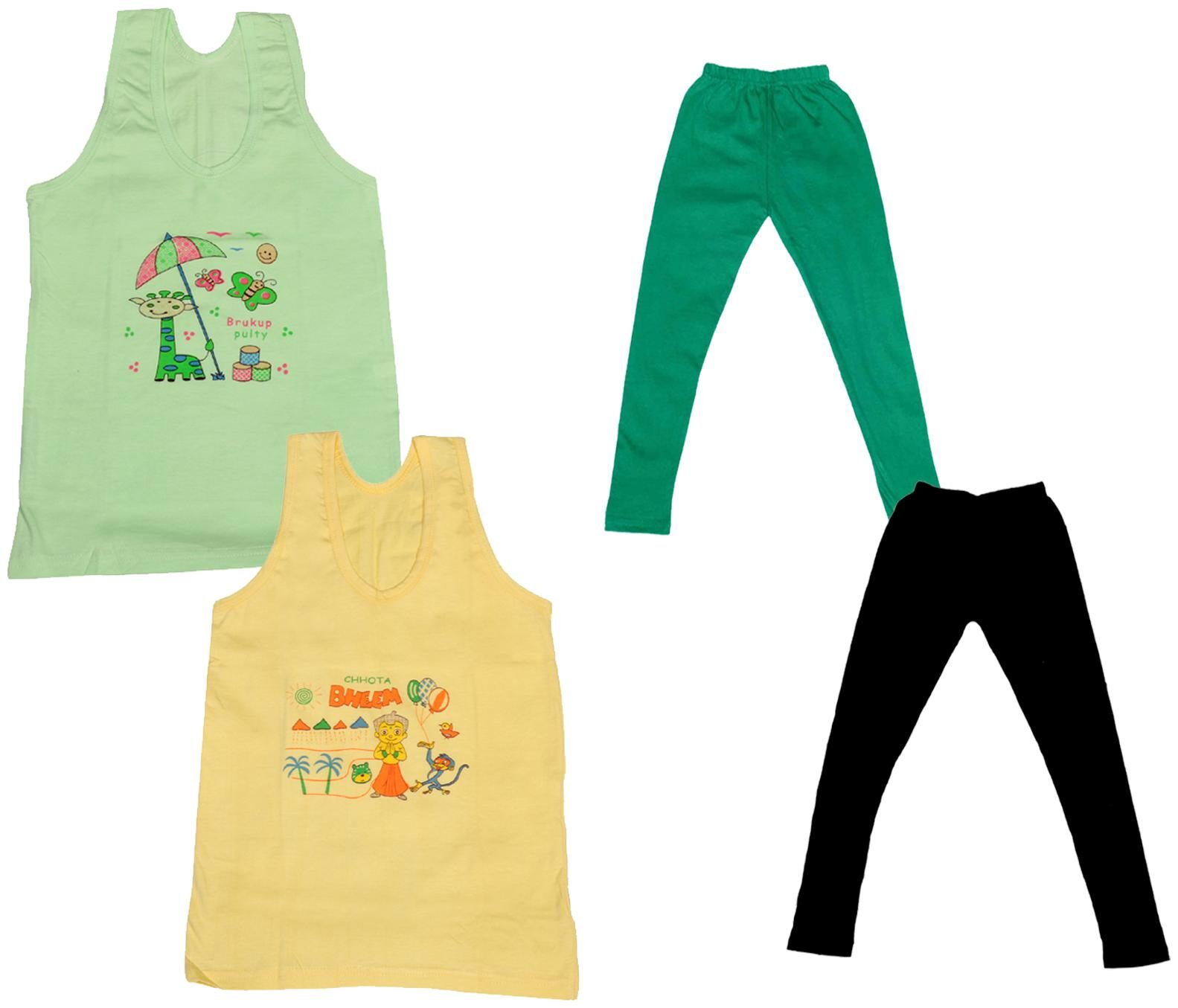 

Indiweaves Girl Cotton Top Bottom Set - Multi