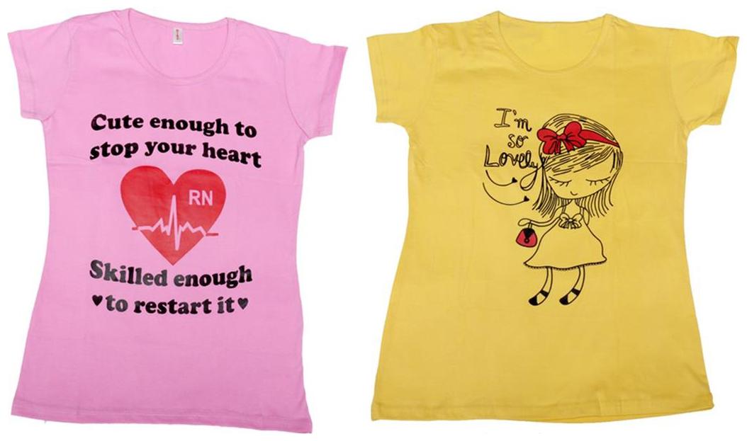 

Indiweaves Girl Cotton Solid T shirt - Multi