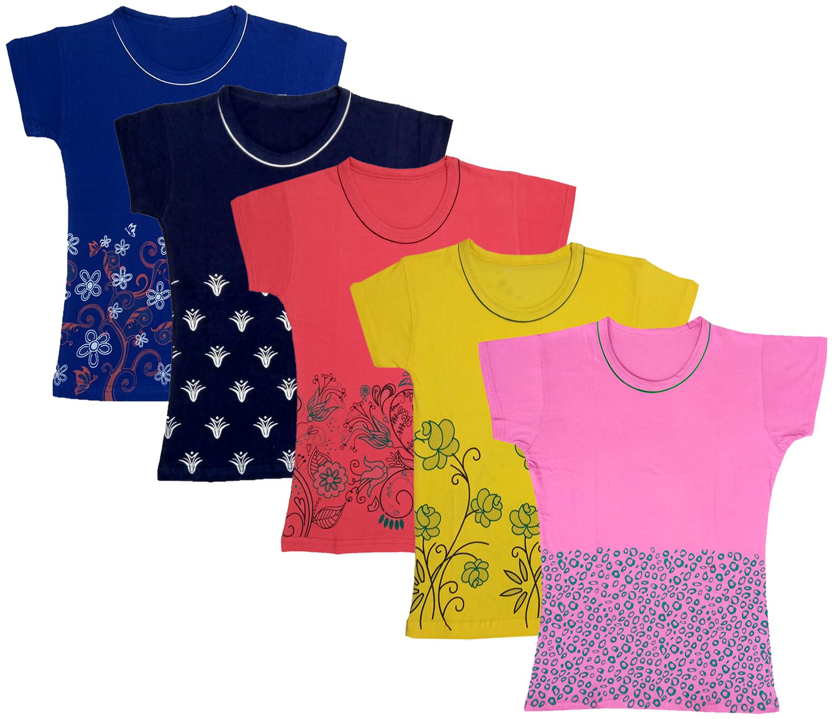 

Indiweaves Girl Cotton Printed T shirt - Multi