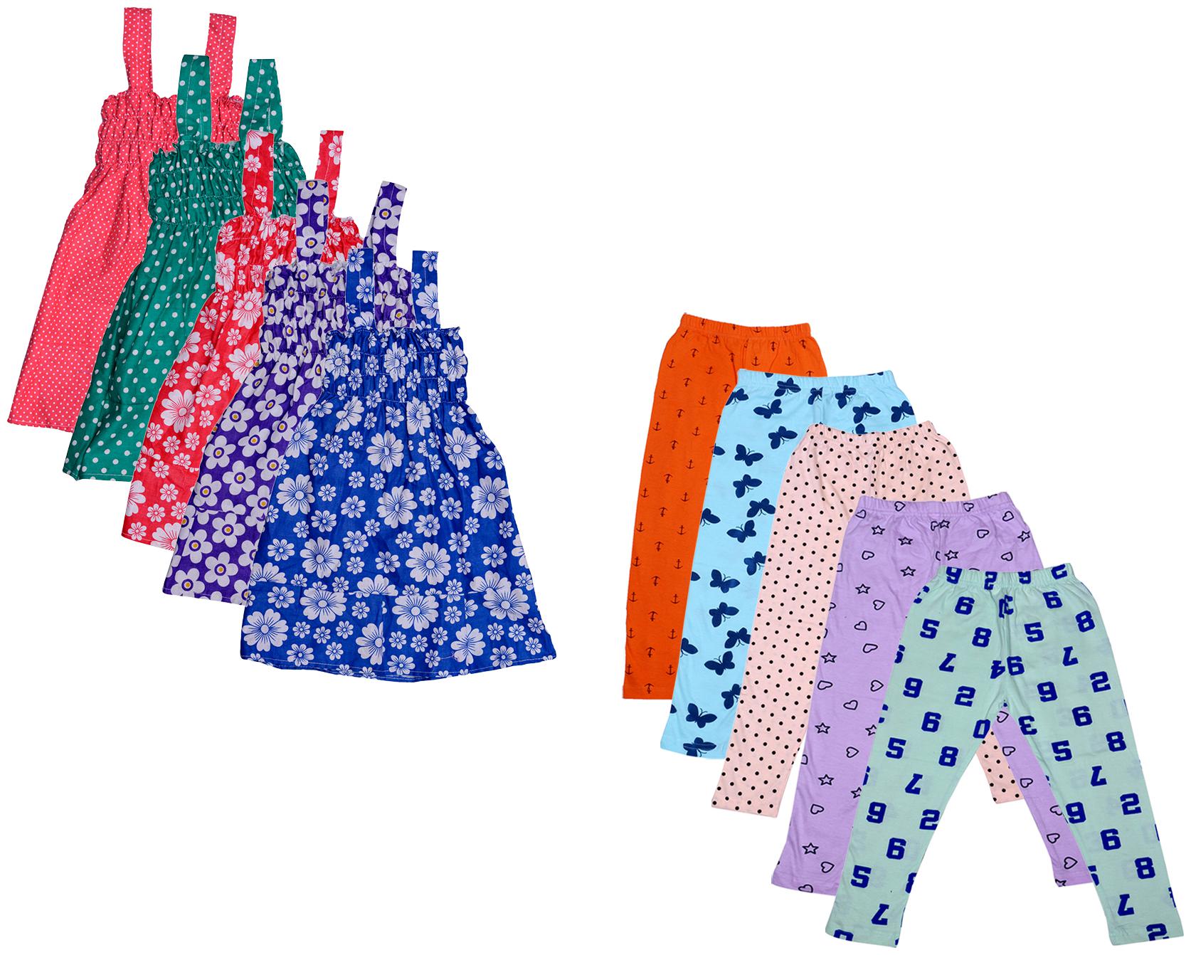 

Indiweaves Girl Cotton Top Bottom Set - Multi
