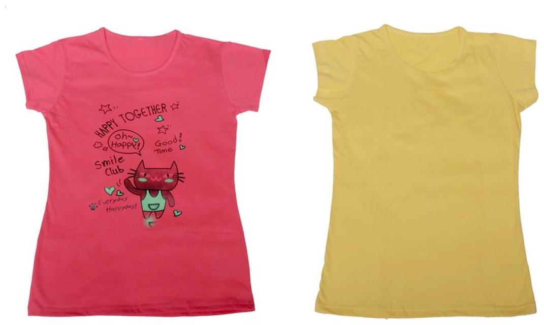 

Indiweaves Girl Cotton Solid T shirt - Multi