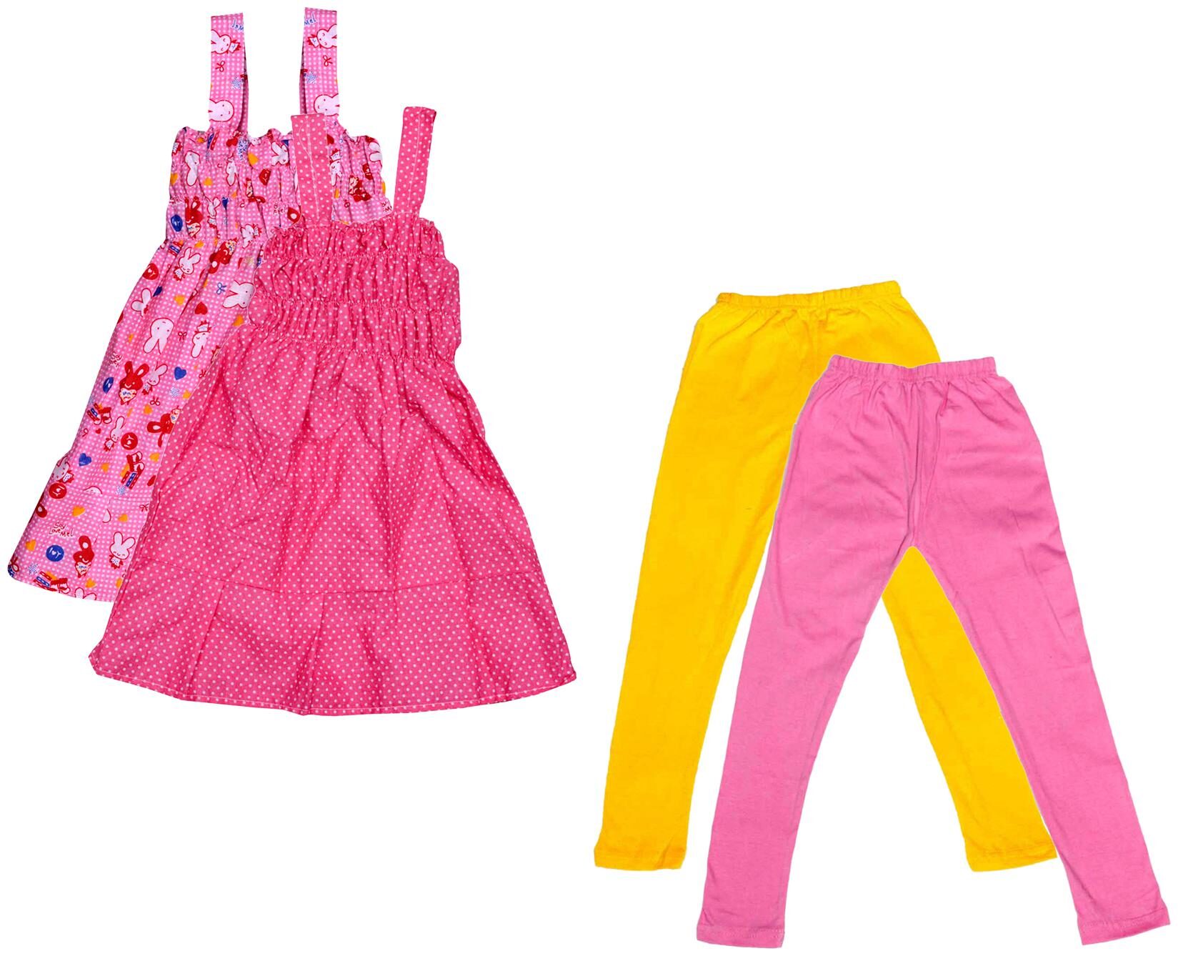 

Indiweaves Girl Cotton Top Bottom Set - Multi