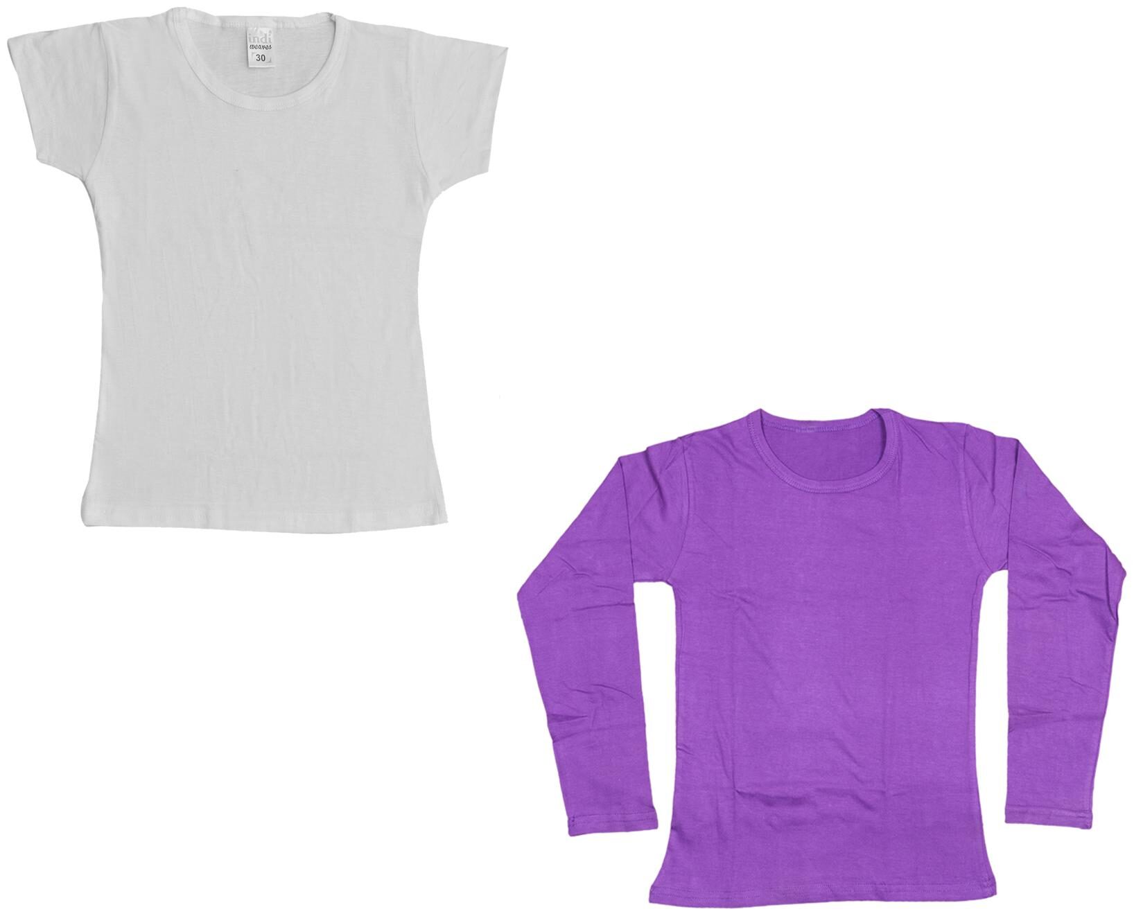 

Indiweaves Girl Cotton Solid T shirt - Multi