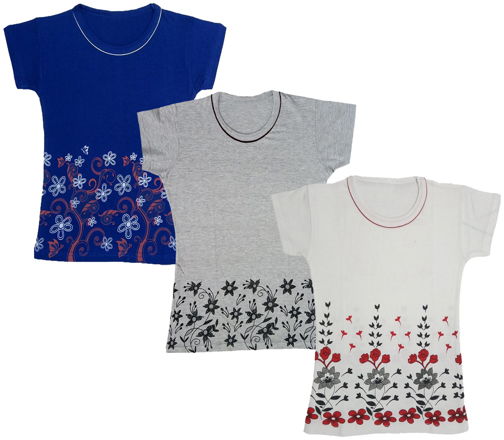 

Indiweaves Girl Cotton Printed T shirt - Multi