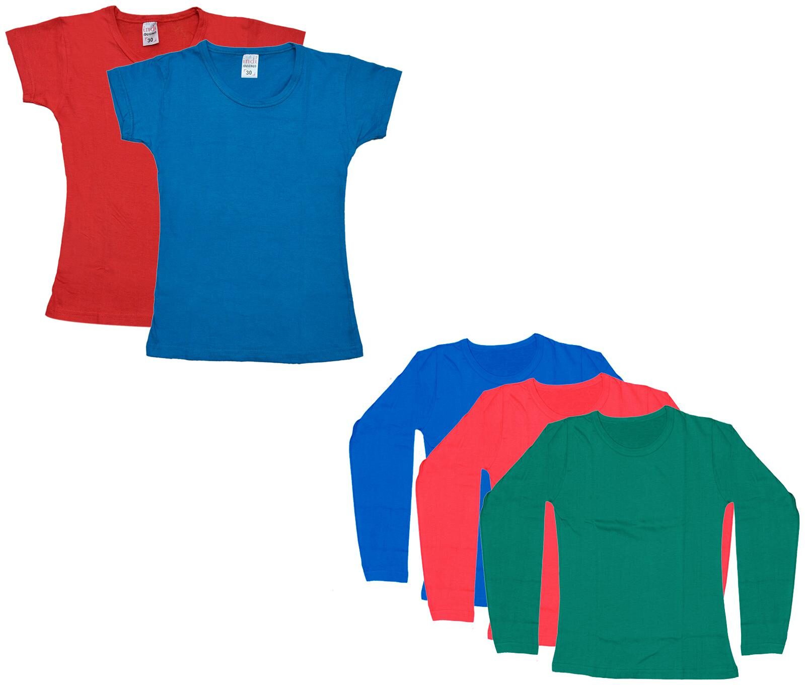 

Indiweaves Girl Cotton Solid T shirt - Multi