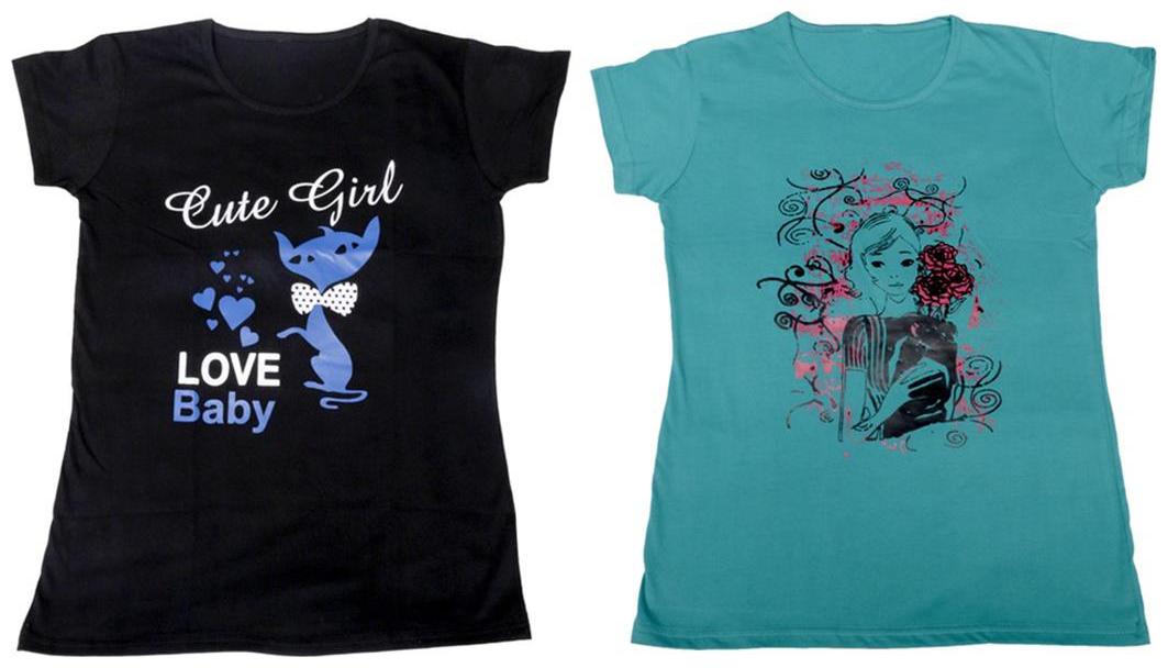

Indiweaves Girl Cotton Solid T shirt - Multi
