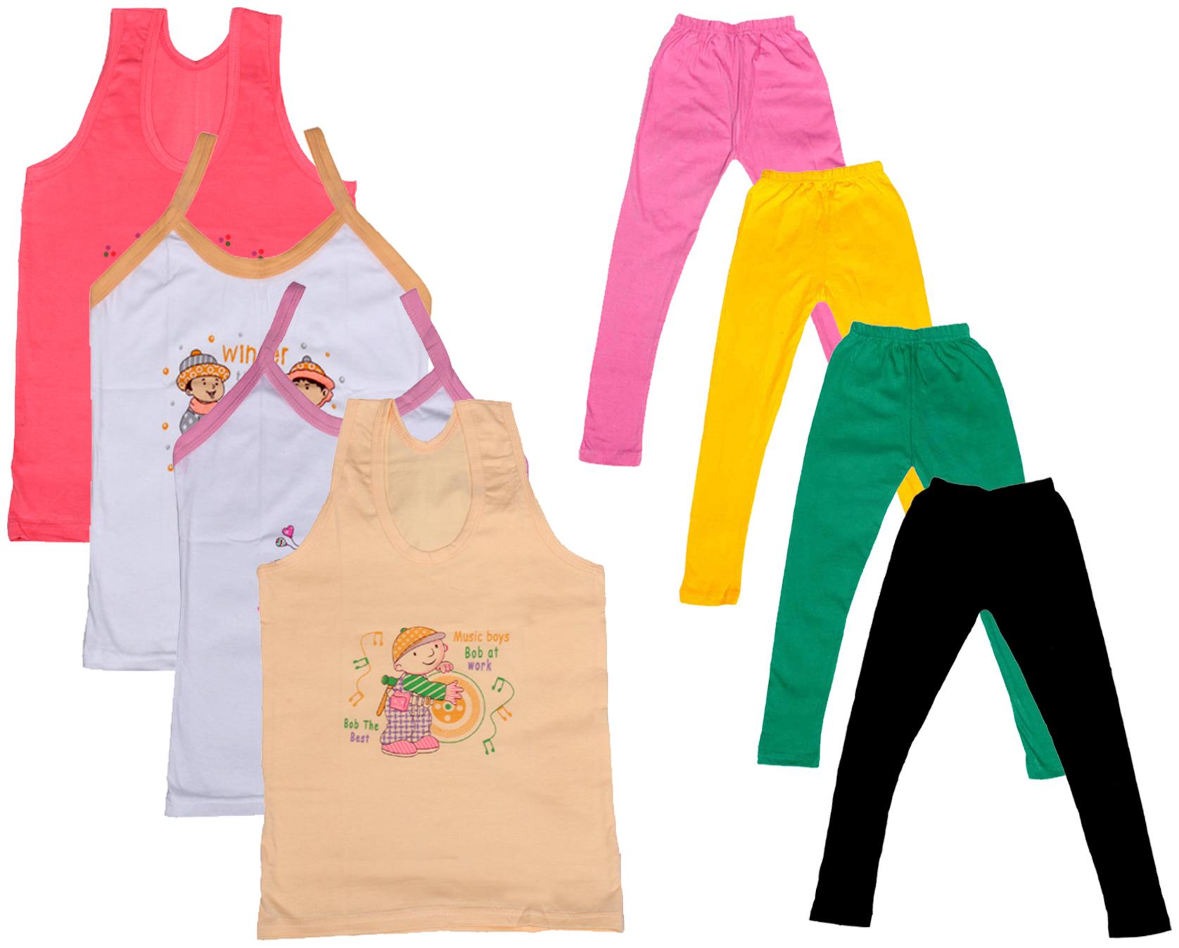 

Indiweaves Girl Cotton Top Bottom Set - Multi