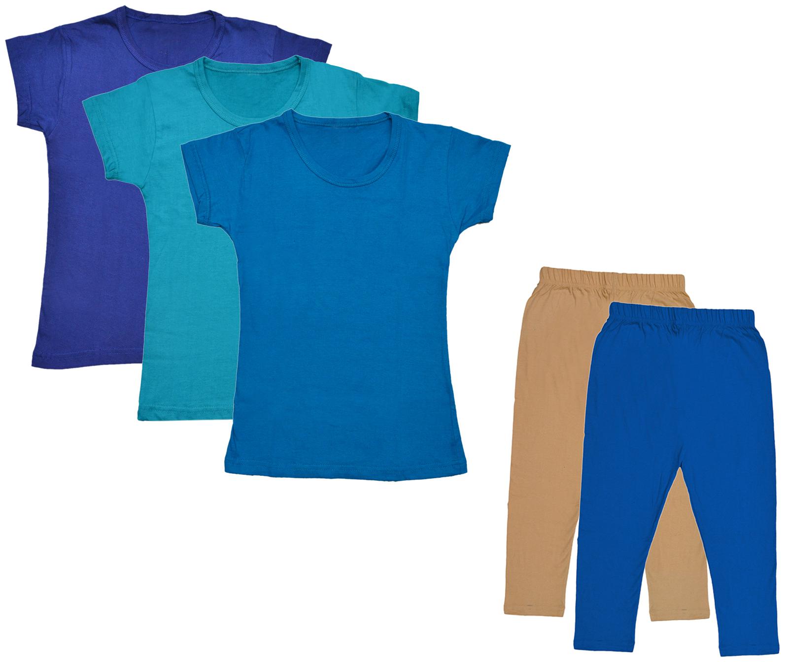 

Indiweaves Girl Cotton Top Bottom Set - Multi