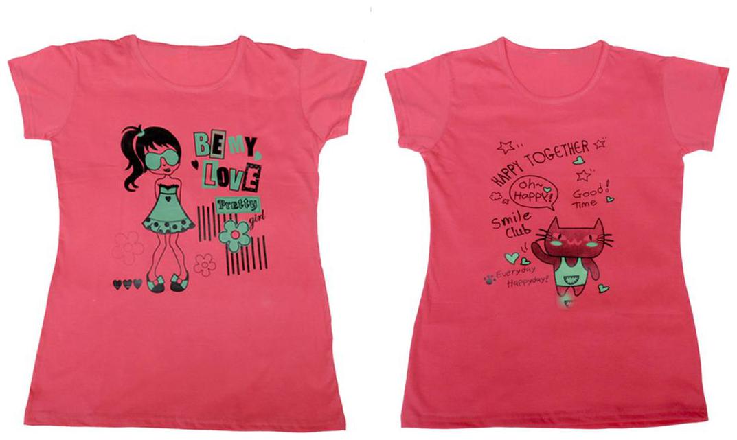 

Indiweaves Girl Cotton Solid T shirt - Multi