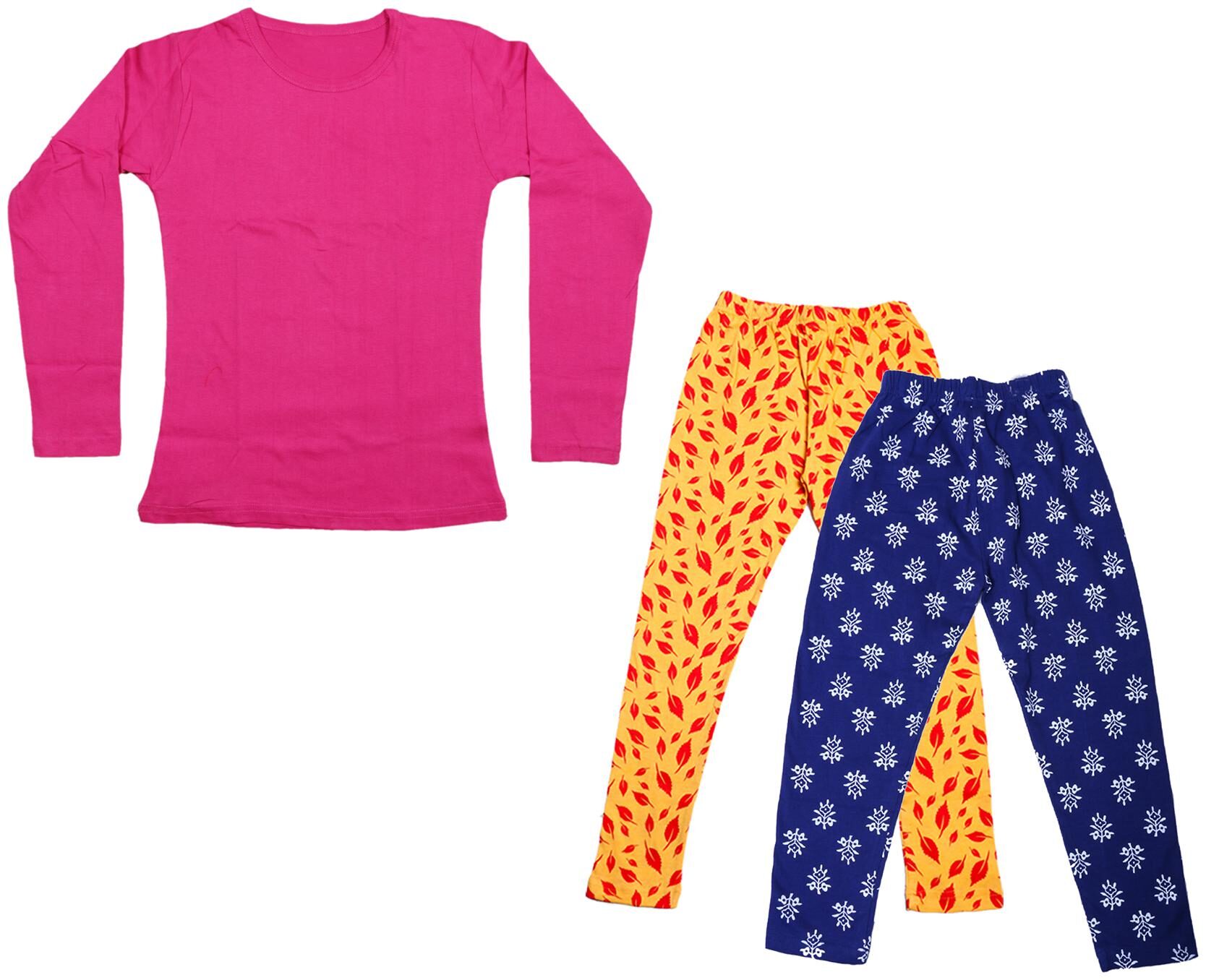 

Indiweaves Girl Cotton Solid T shirt - Multi