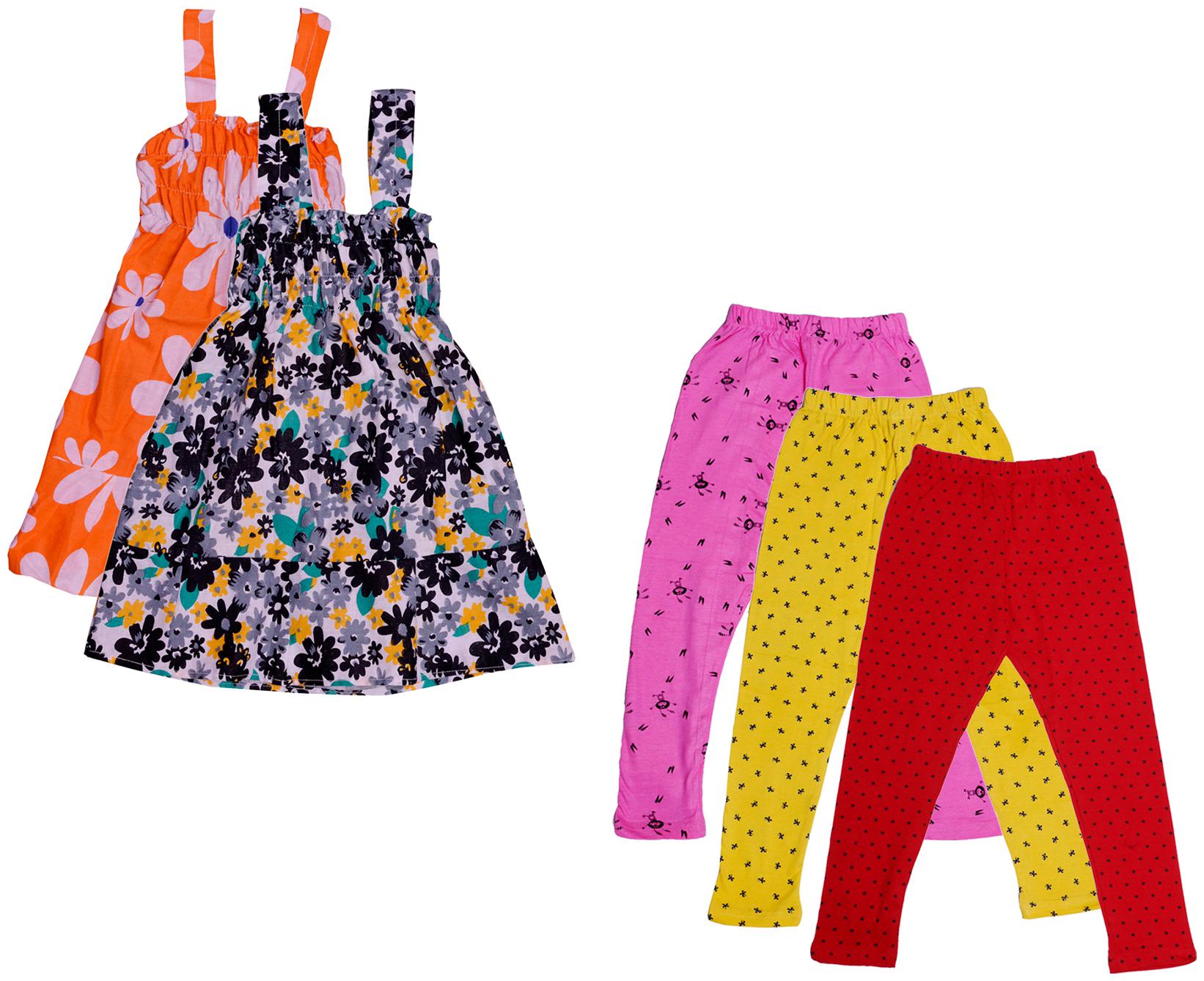 

Indiweaves Girl Cotton Top Bottom Set - Multi