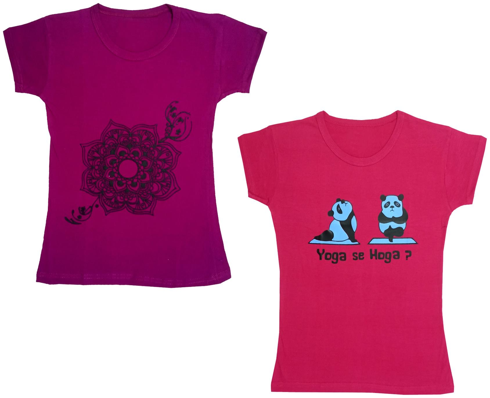 

Indiweaves Girl Cotton Printed T shirt - Multi