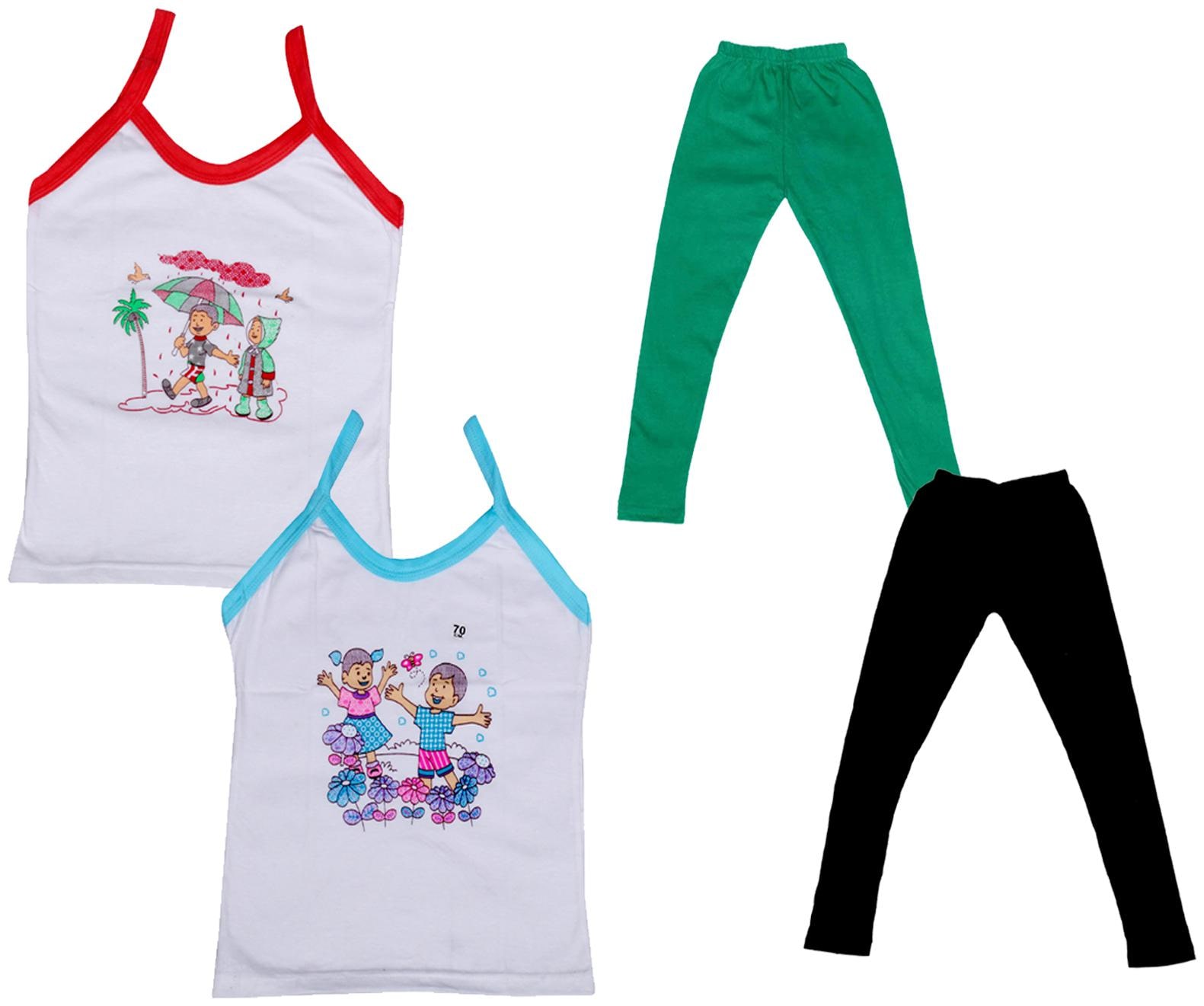 

Indiweaves Girl Cotton Top Bottom Set - Multi