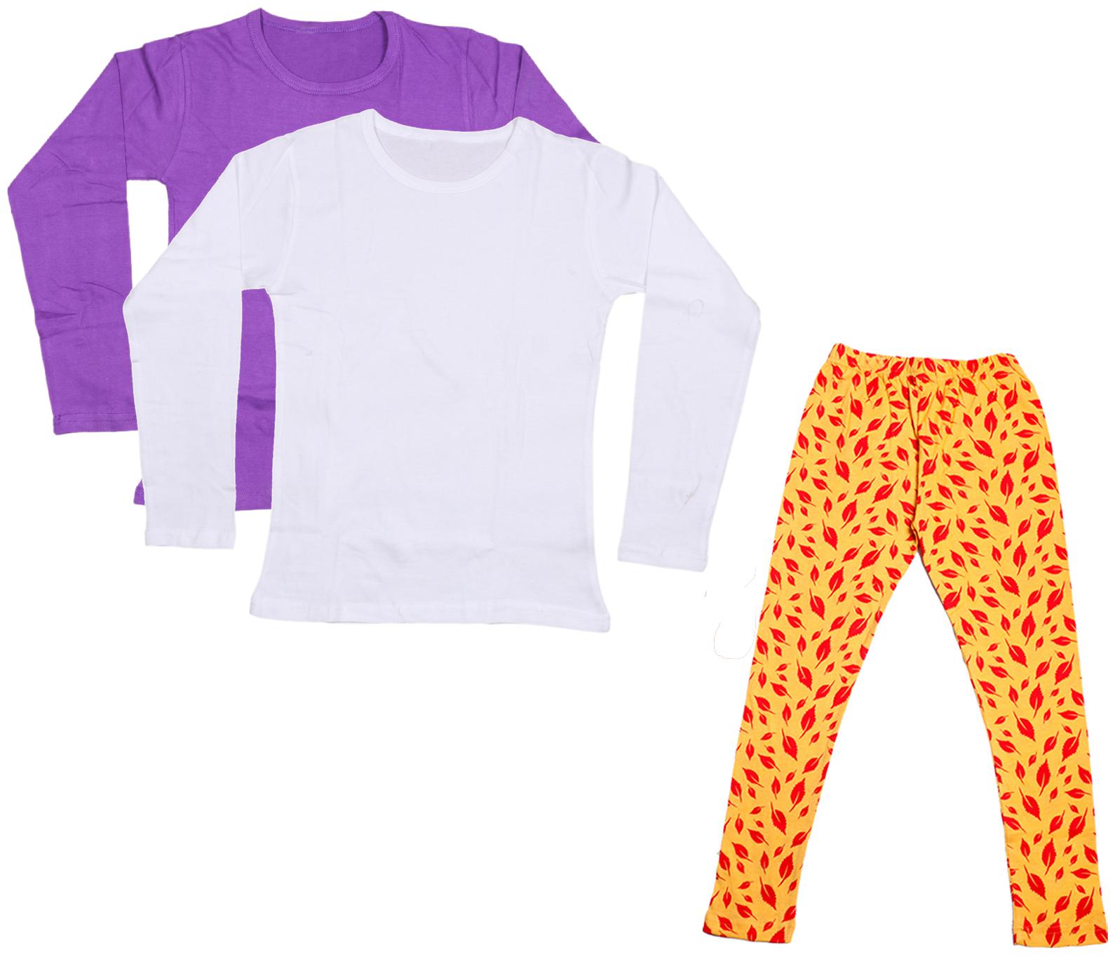 

Indiweaves Girl Cotton Solid T shirt - Multi