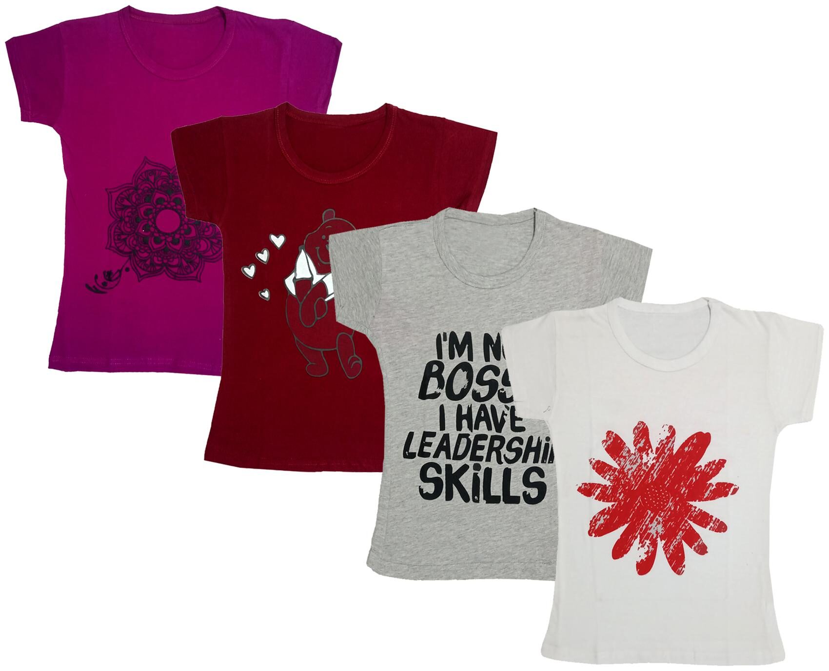 

Indiweaves Girl Cotton Printed T shirt - Multi