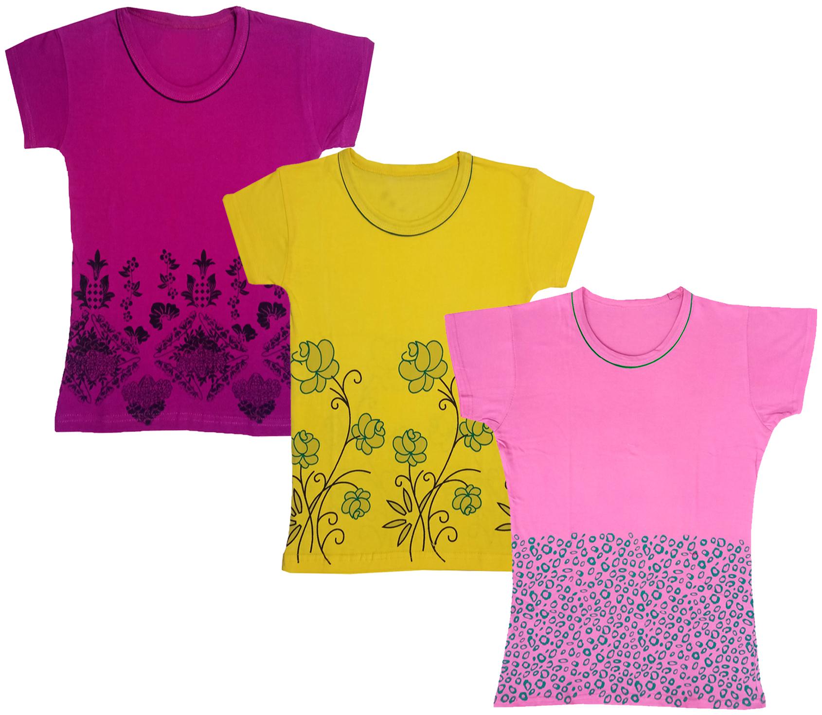 

Indiweaves Girl Cotton Printed T shirt - Multi