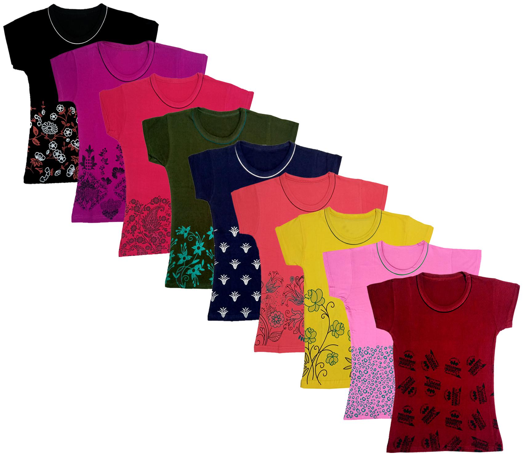 

Indiweaves Girl Cotton Printed T shirt - Multi