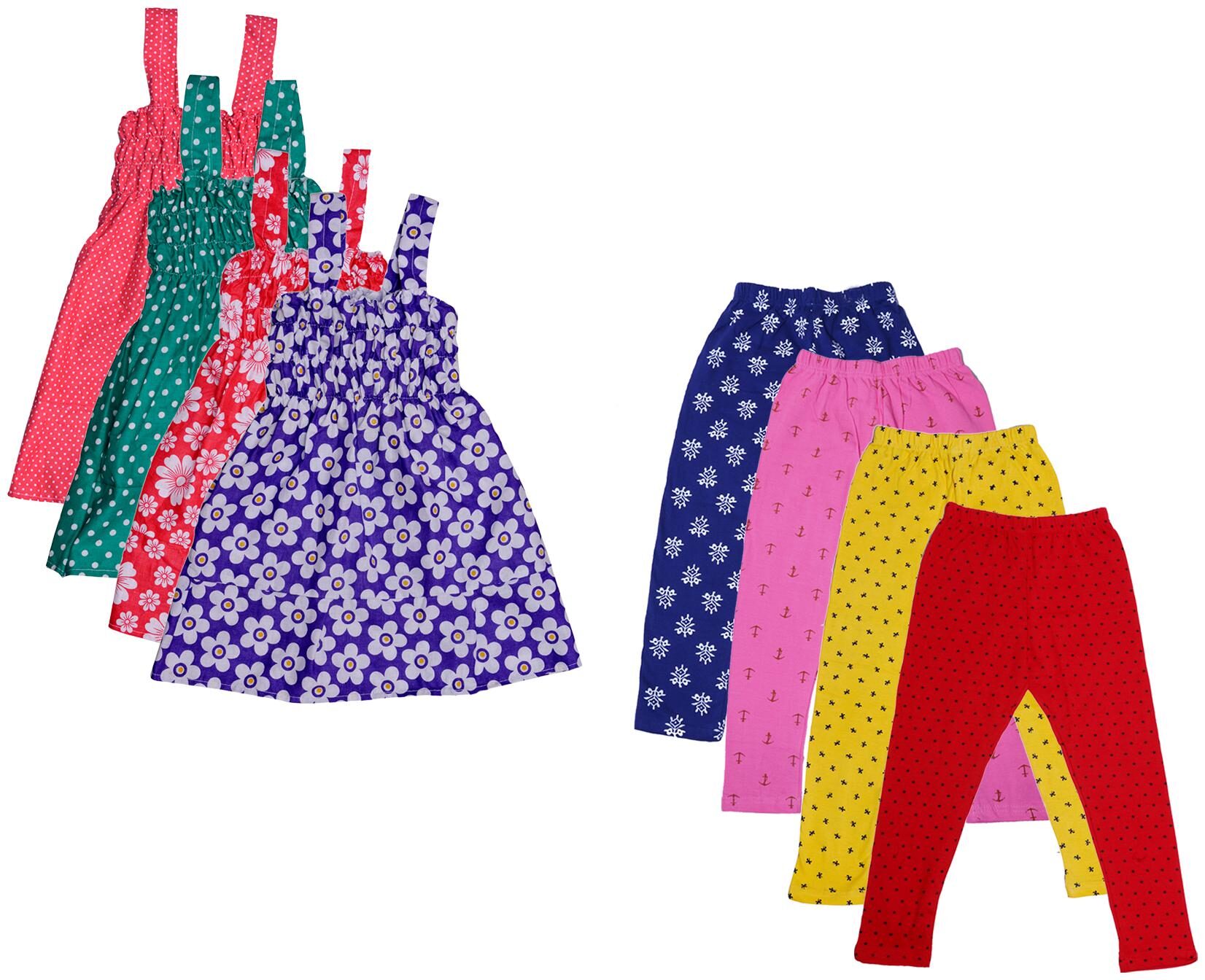 

Indiweaves Girl Cotton Top Bottom Set - Multi