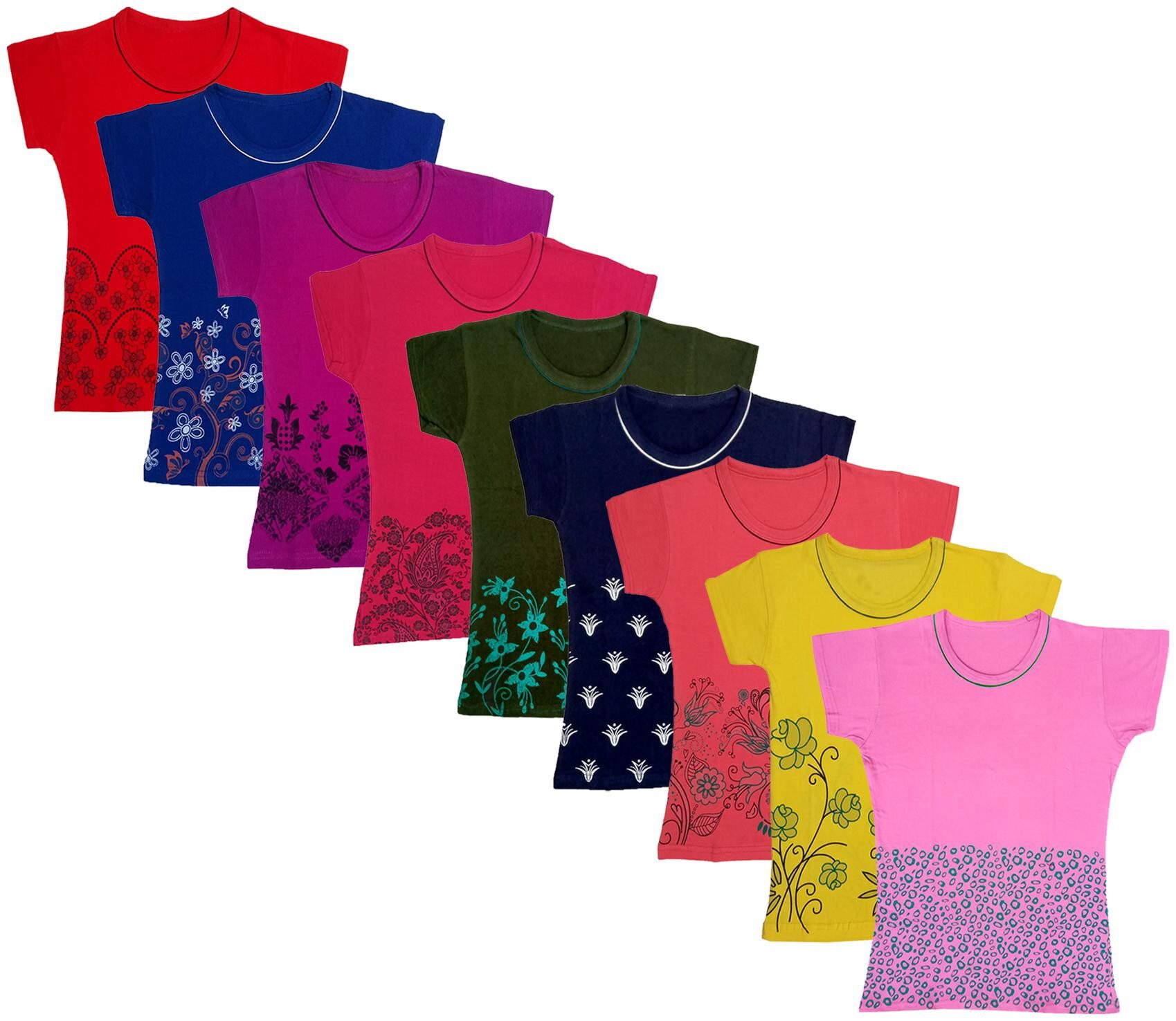 

Indiweaves Girl Cotton Printed T shirt - Multi