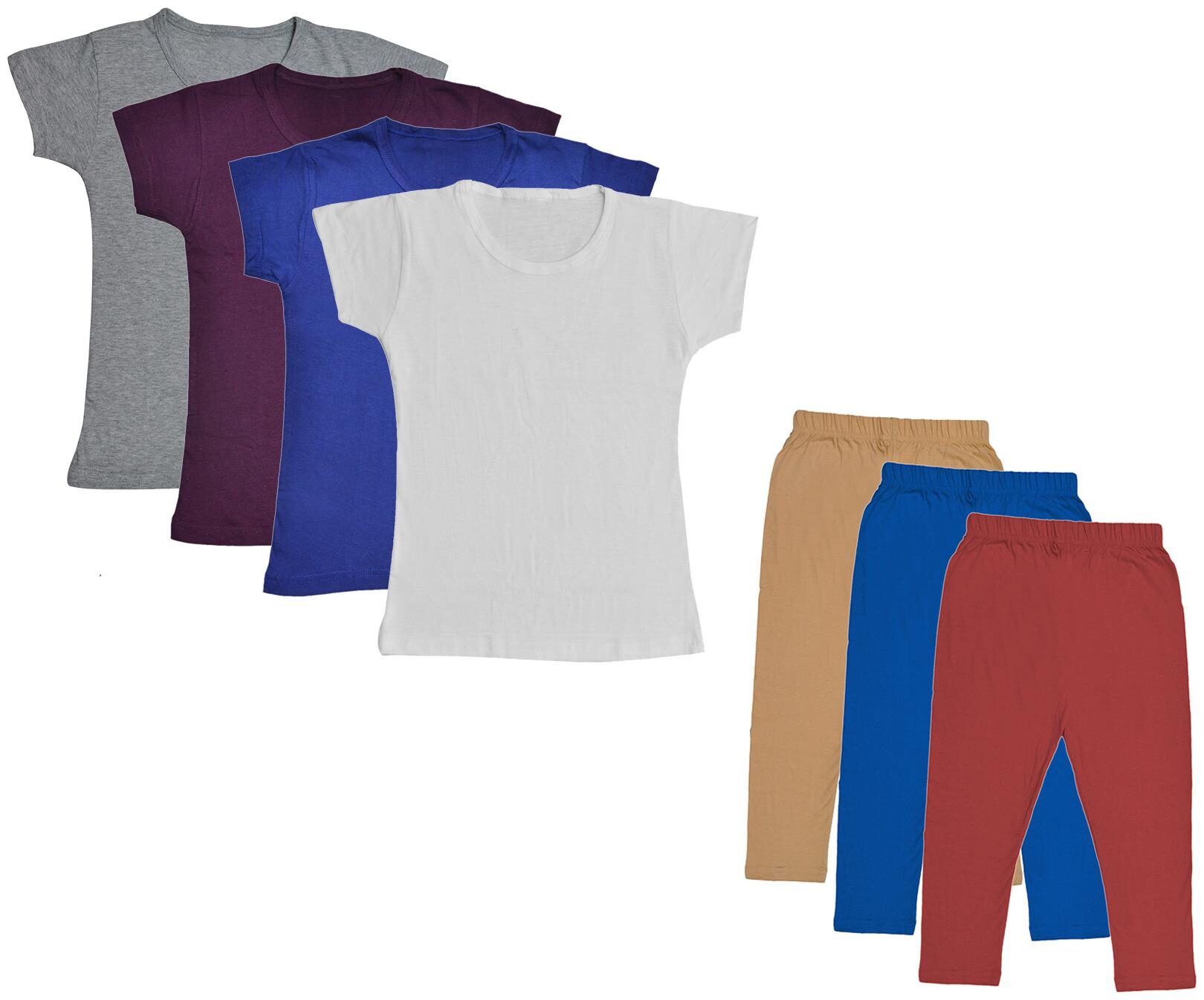 

Indiweaves Girl Cotton Top Bottom Set - Multi