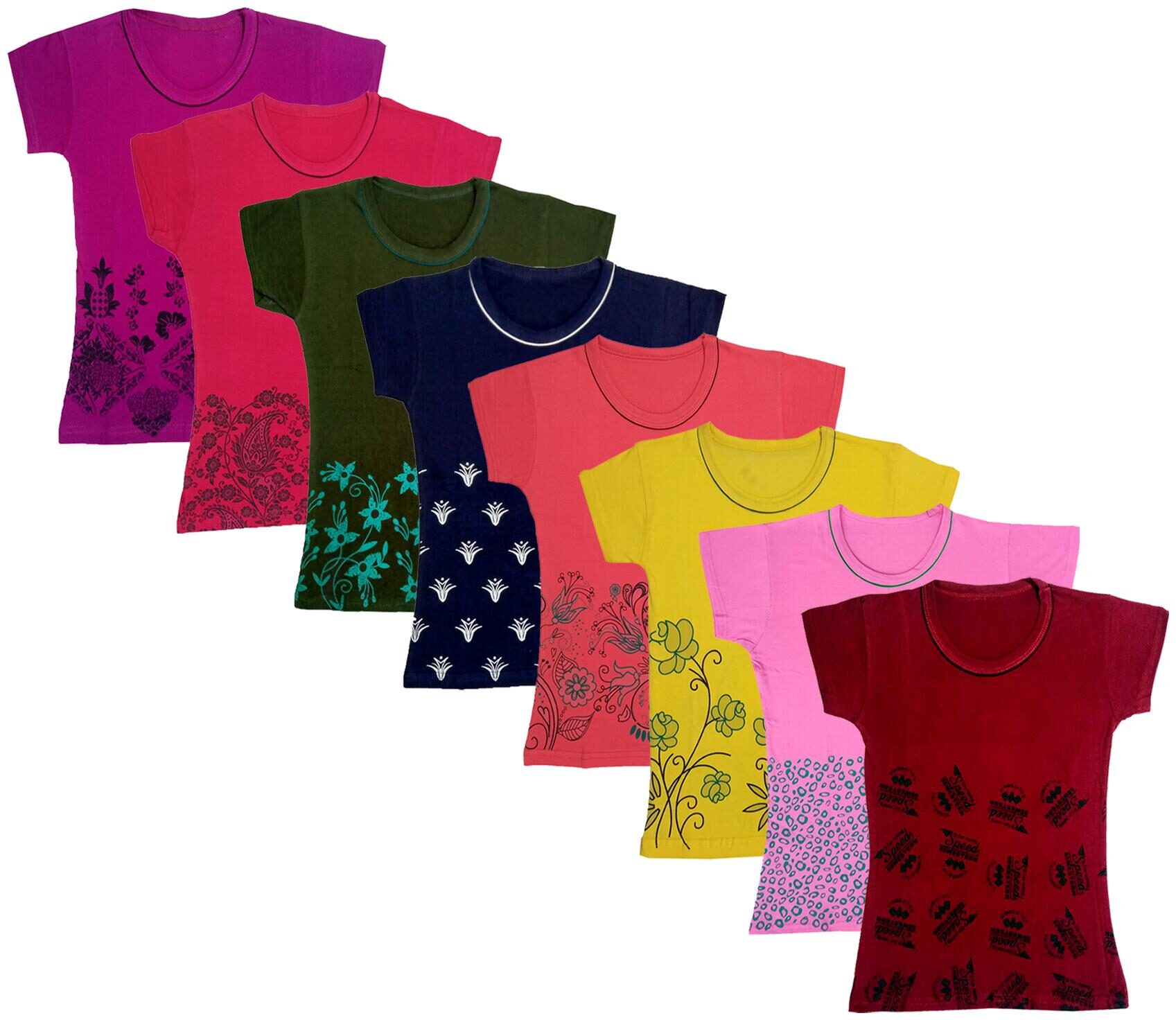

Indiweaves Girl Cotton Printed T shirt - Multi