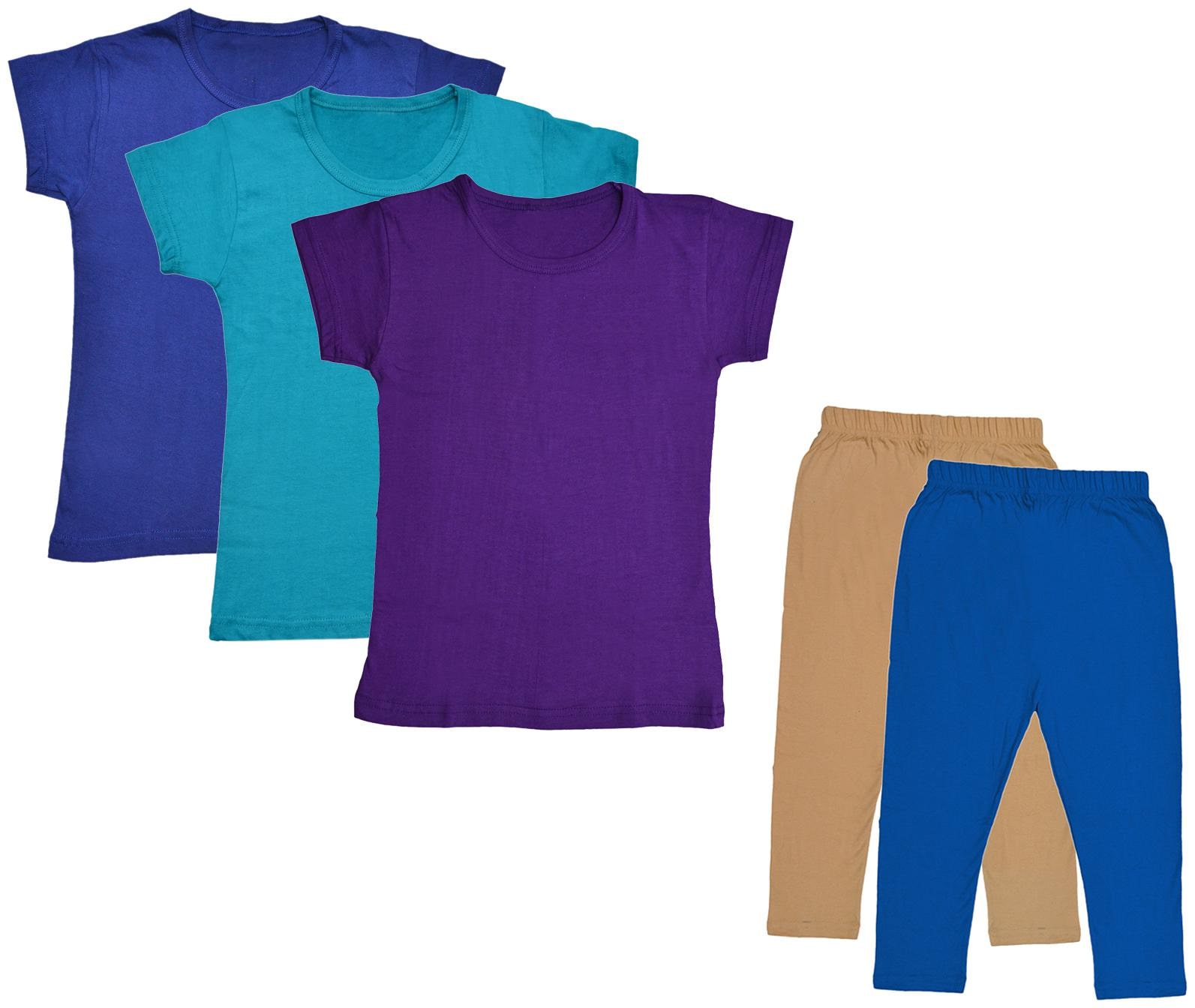 

Indiweaves Girl Cotton Top Bottom Set - Multi