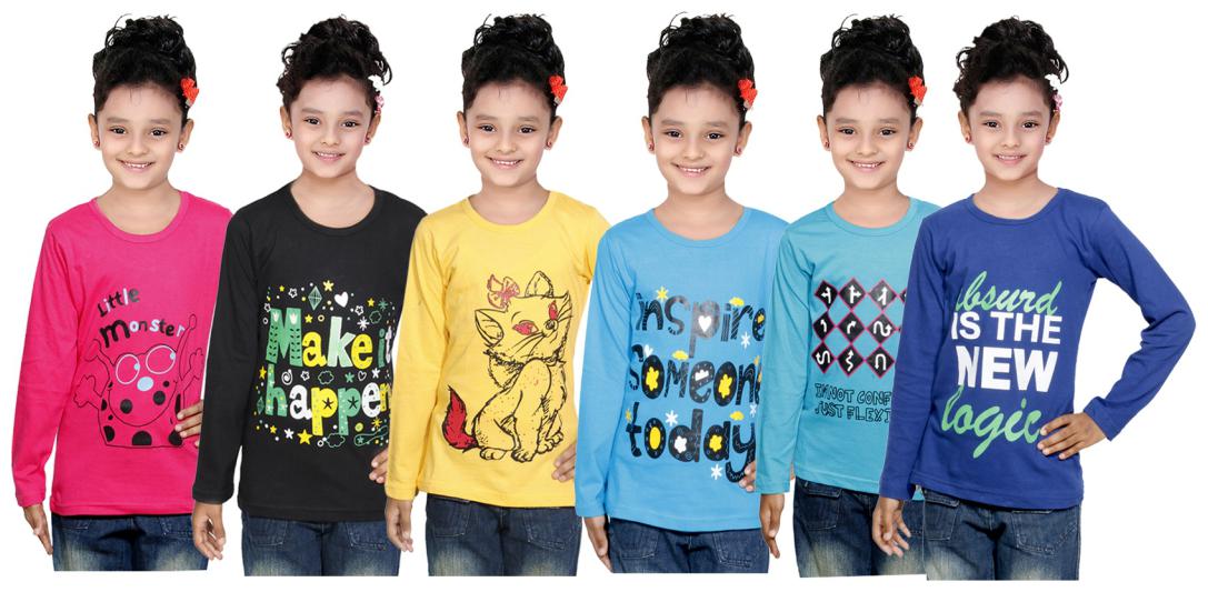 

Indiweaves Girl Cotton Solid Top - Multi