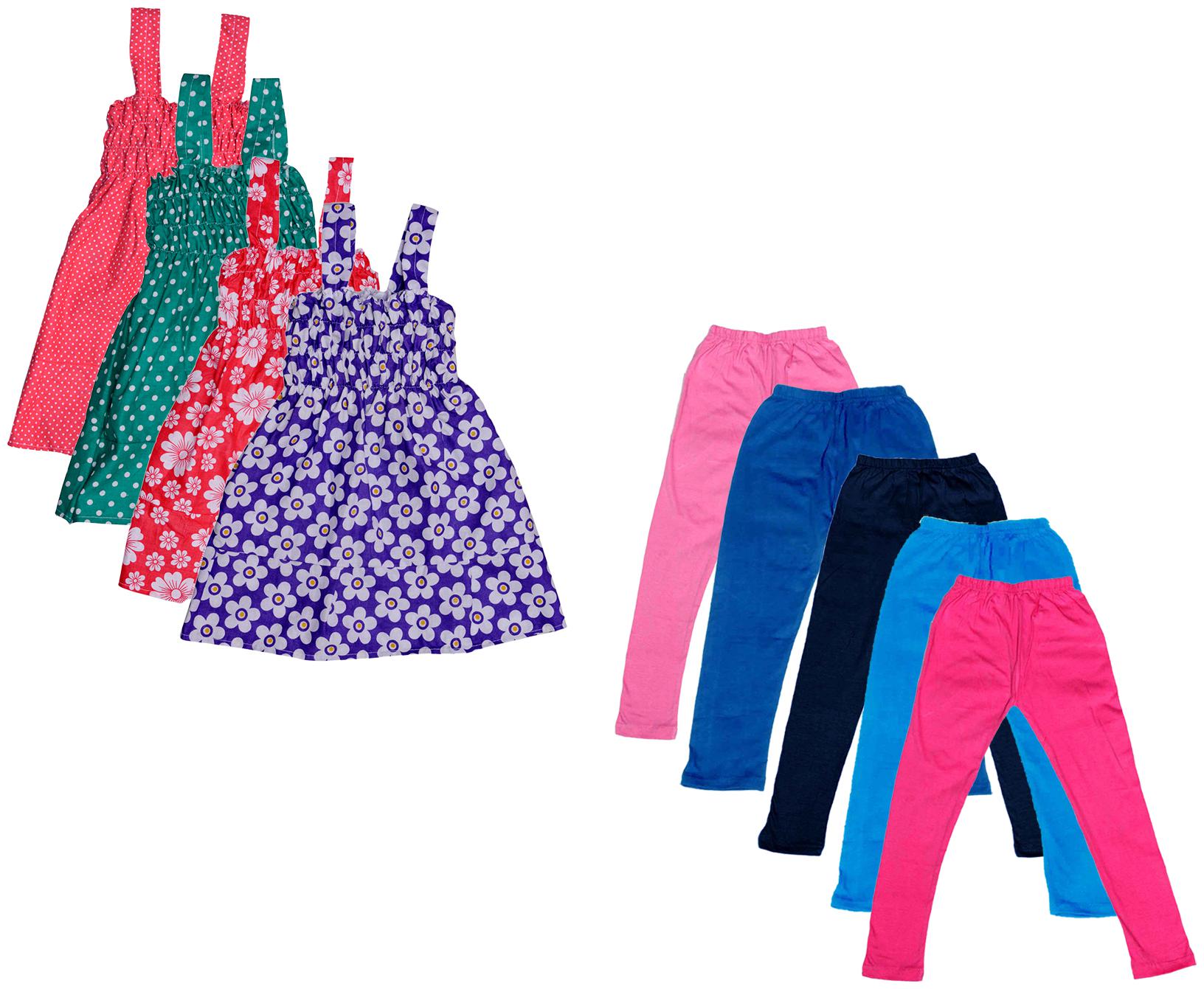

Indiweaves Girl Cotton Top Bottom Set - Multi