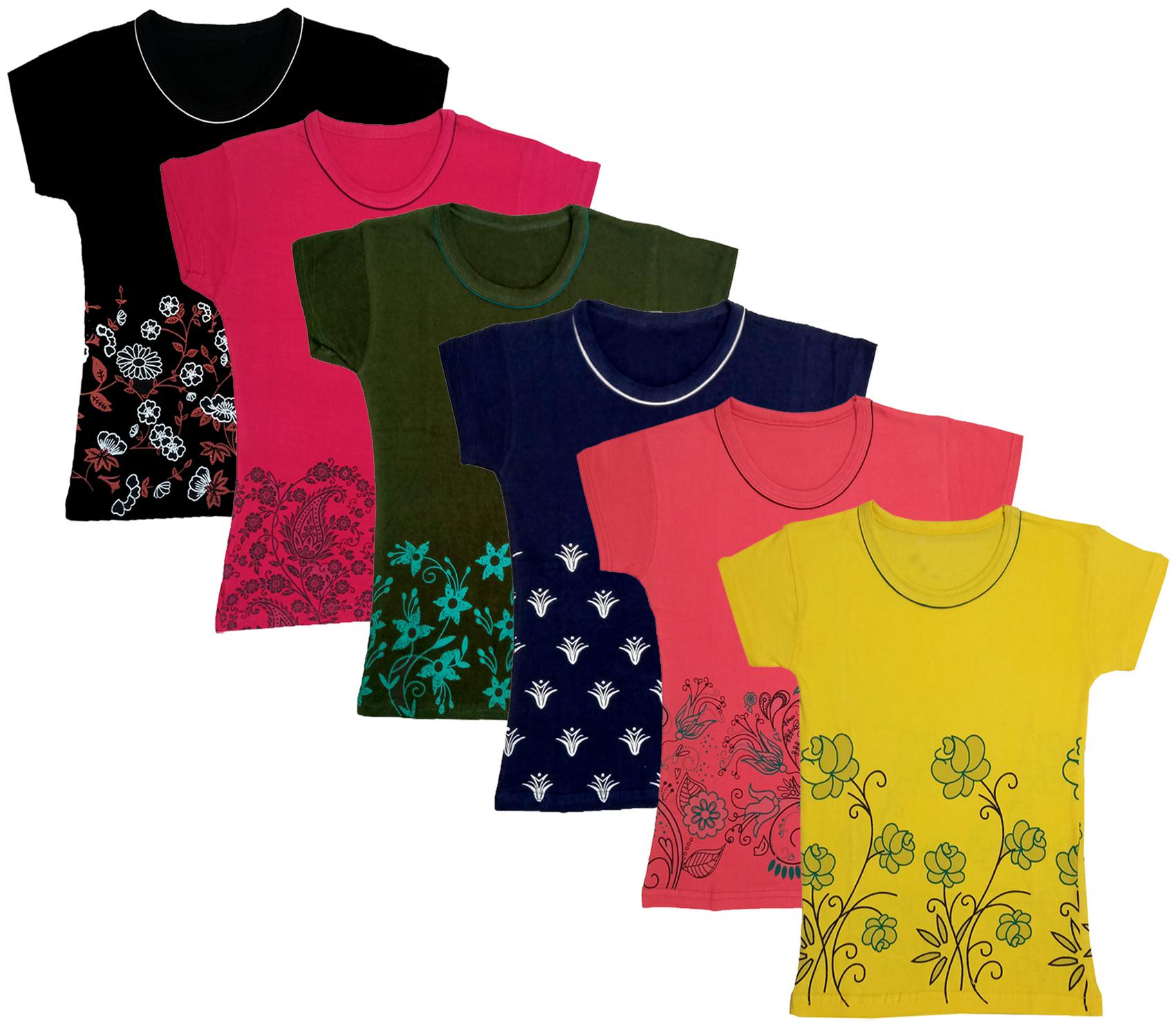 

Indiweaves Girl Cotton Printed T shirt - Multi