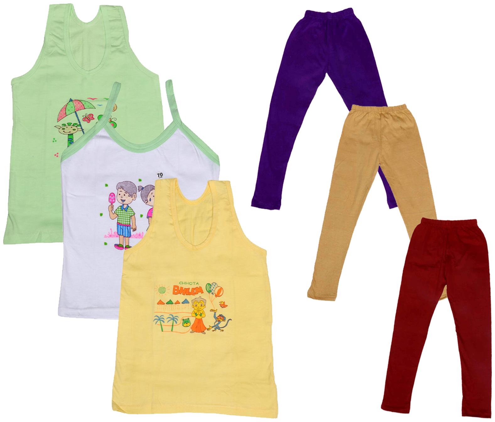 

Indiweaves Girl Cotton Top Bottom Set - Multi