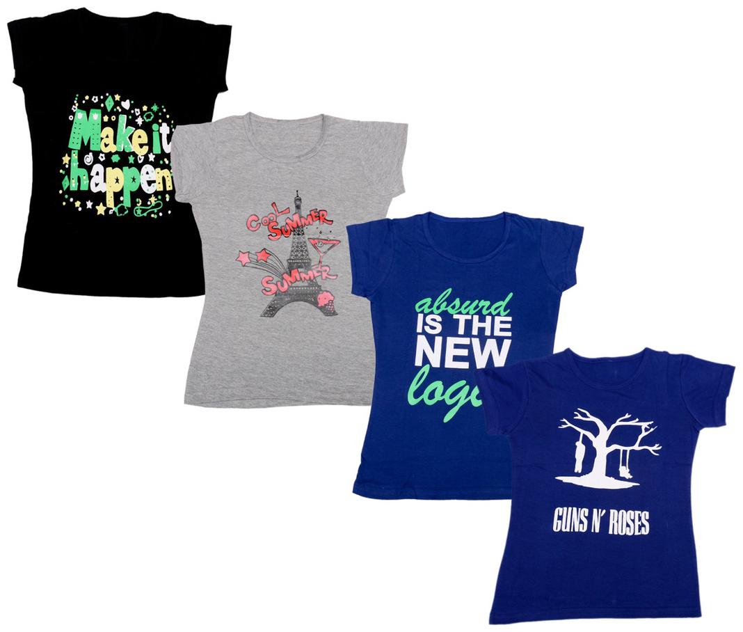 

Indiweaves Girl Cotton Printed T shirt - Multi