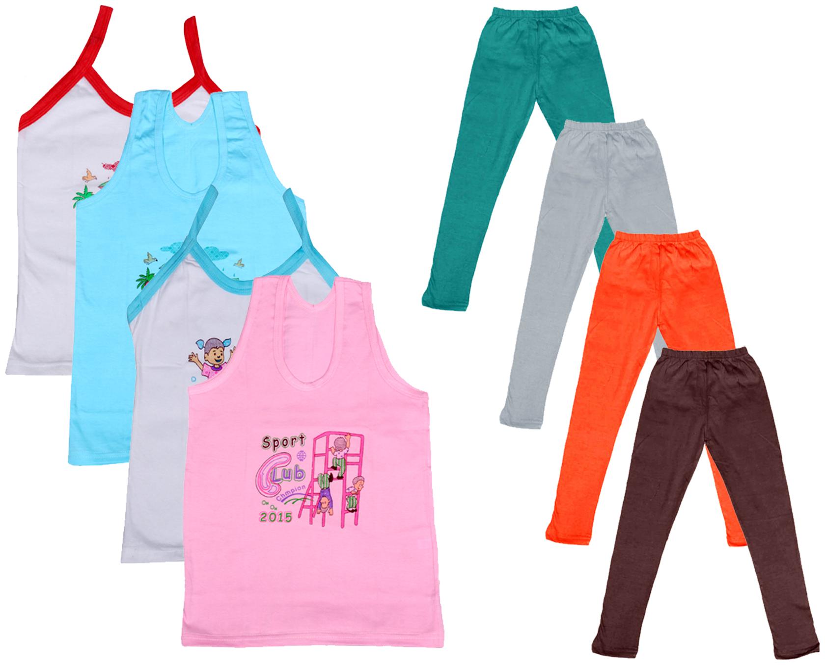 

Indiweaves Girl Cotton Top Bottom Set - Multi