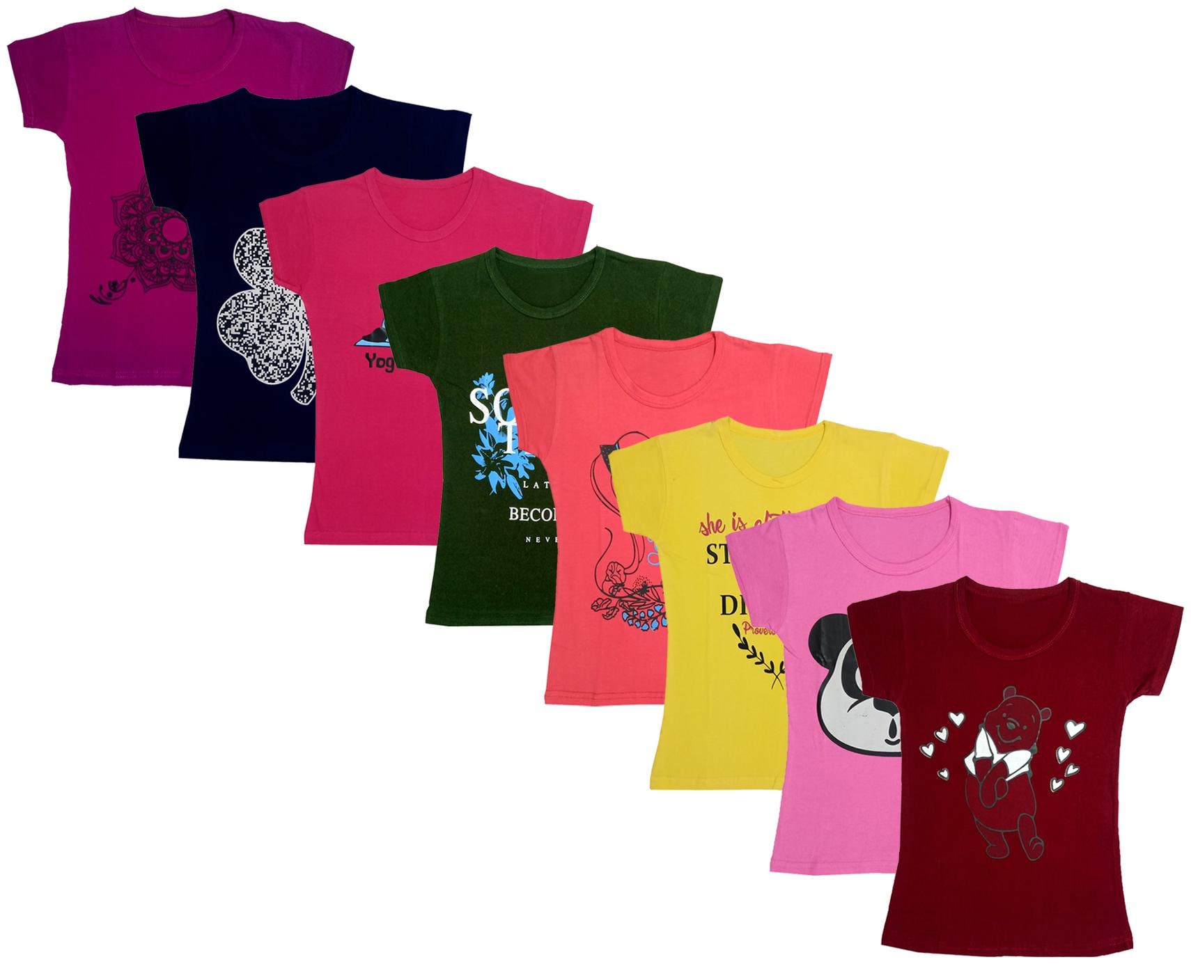 

Indiweaves Girl Cotton Printed T shirt - Multi