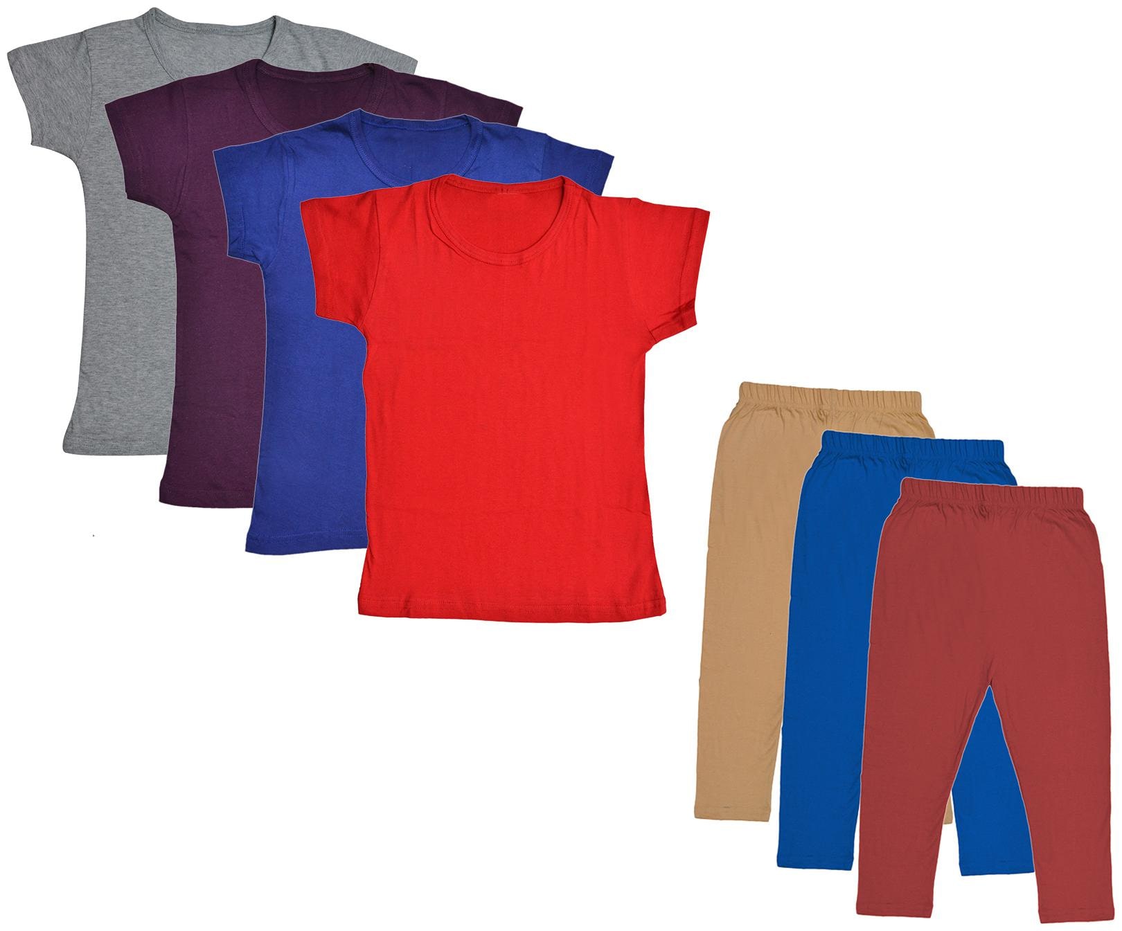 

Indiweaves Girl Cotton Top Bottom Set - Multi