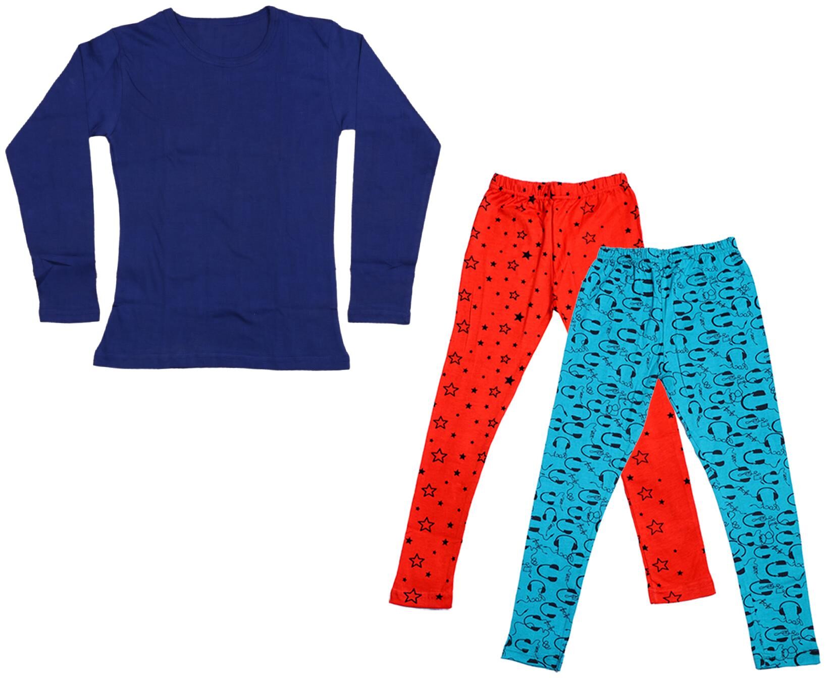 

Indiweaves Girl Cotton Solid T shirt - Multi