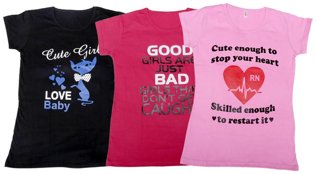 

Indiweaves Girl Cotton Printed T shirt - Pink